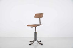 Vintage Industrial Midcentury French Bao Factory Desk Chair, circa 1960