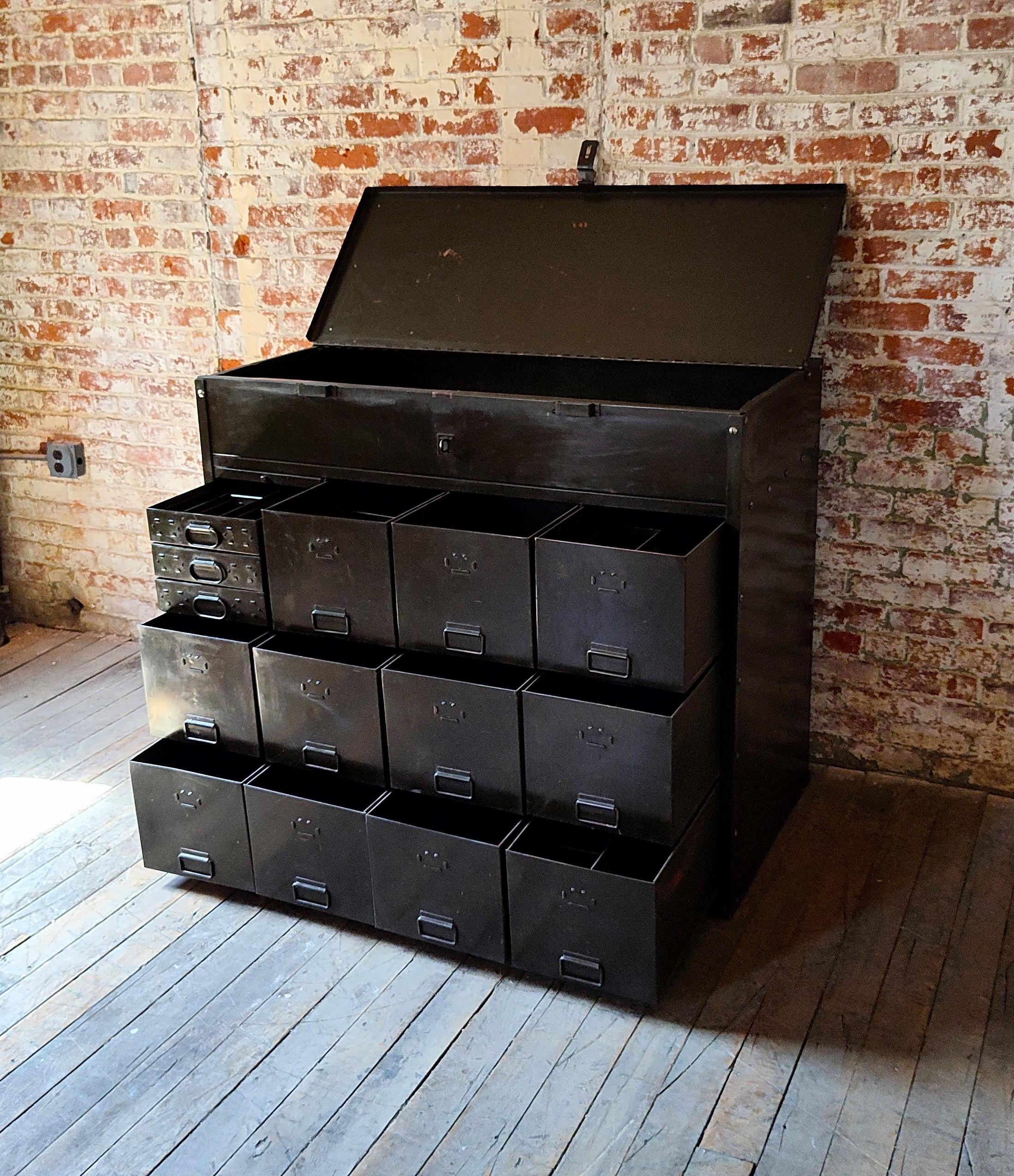 Vintage Industrial Military Storage Cabinet 1