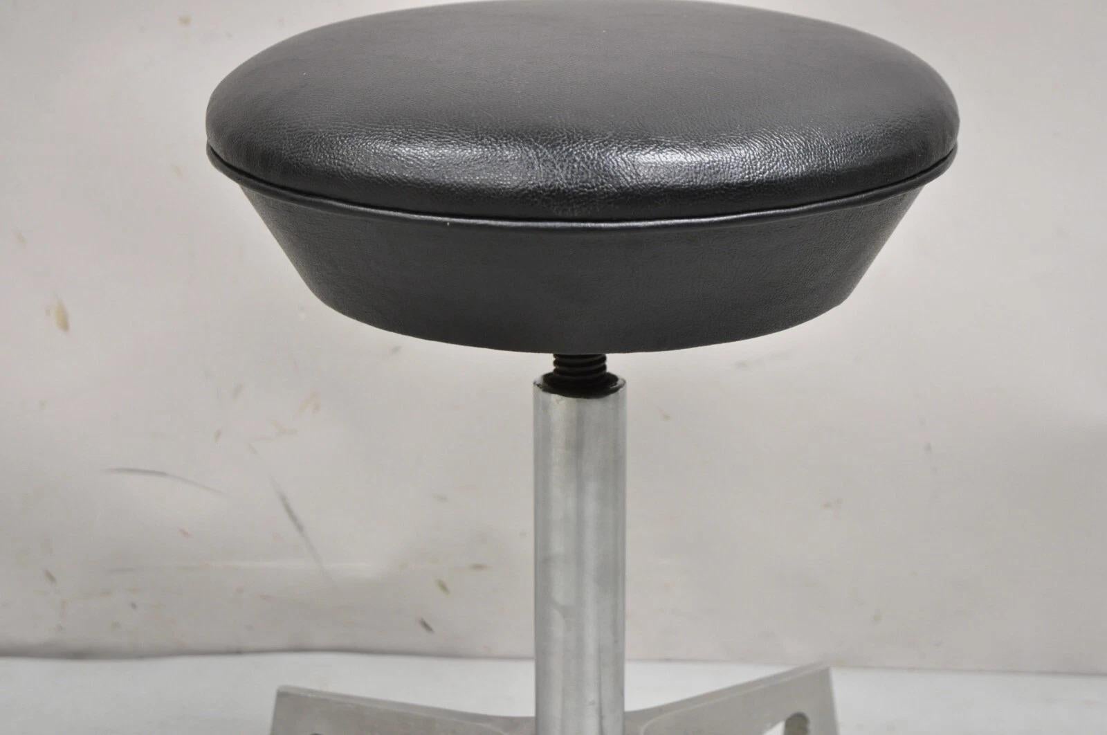 Mid-Century Modern Vintage Industrial Modern Cast Aluminum Adjustable Rolling Medical Dental Stool For Sale