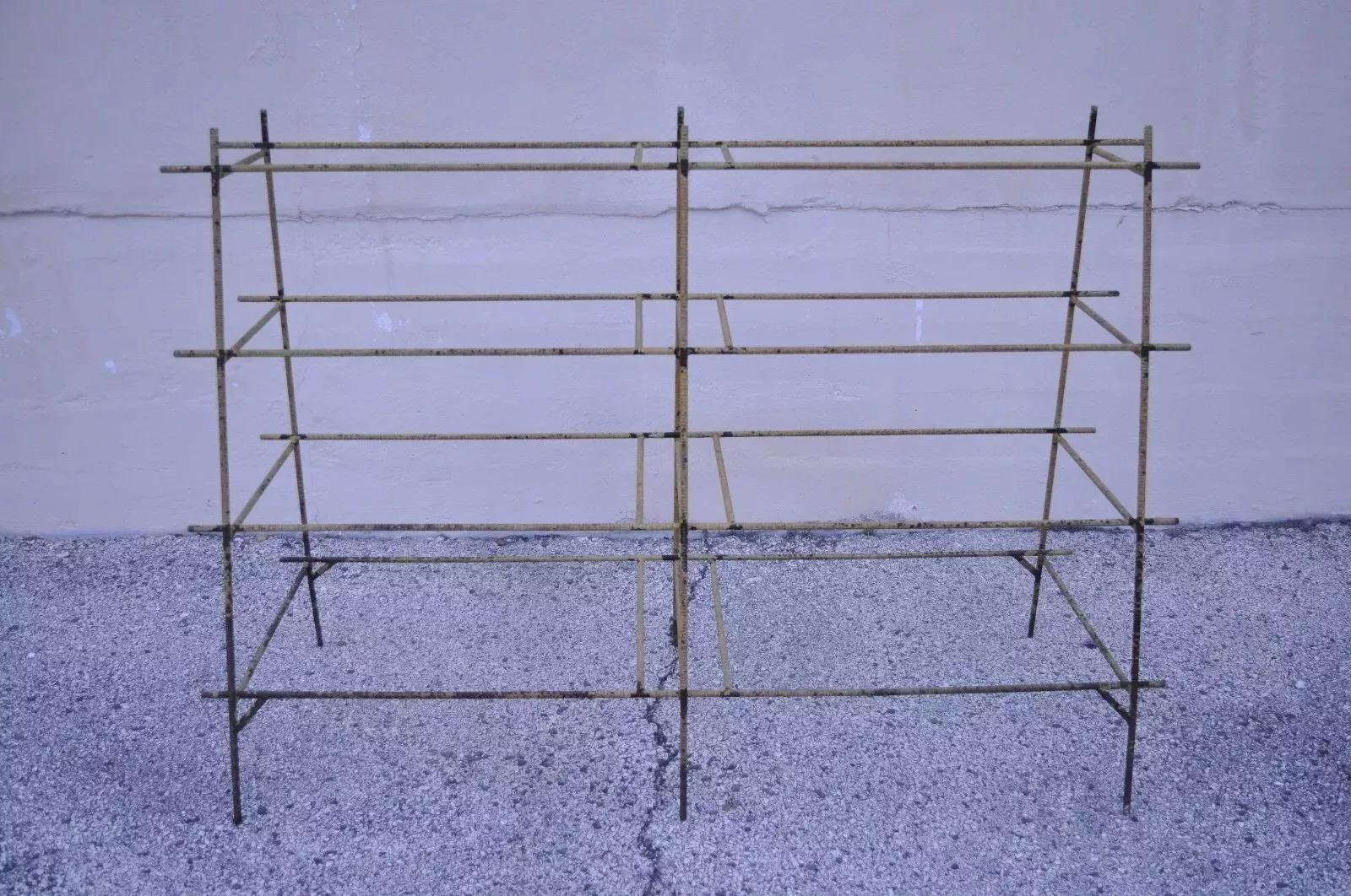 Vintage Industrial Modern Iron Rebar Rusty Yellow Shelf Display ...
