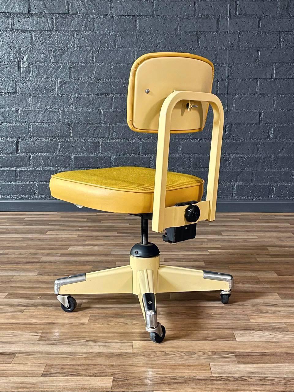 Metal Vintage Industrial Modern Rolling Desk Chair by Flewelling Division for Eck-Adam
