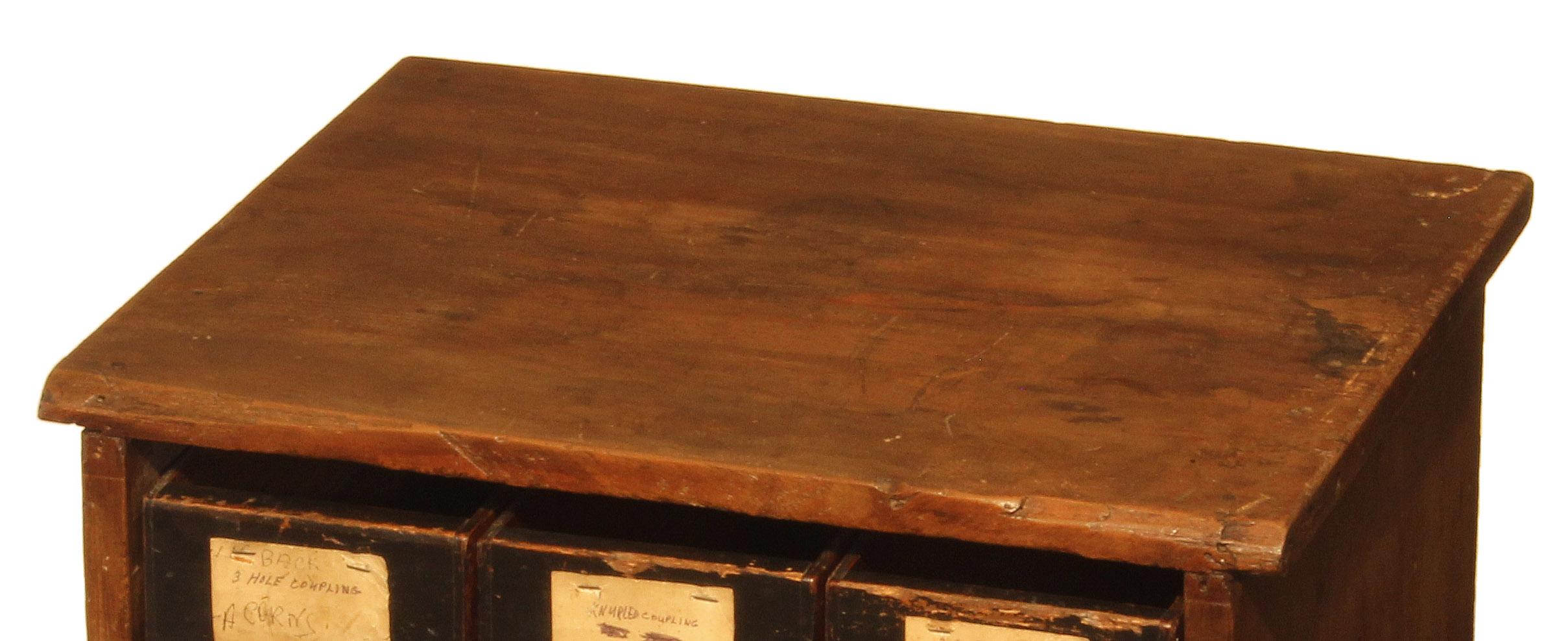 Pine Vintage Industrial Multi Drawer Cabinet For Sale