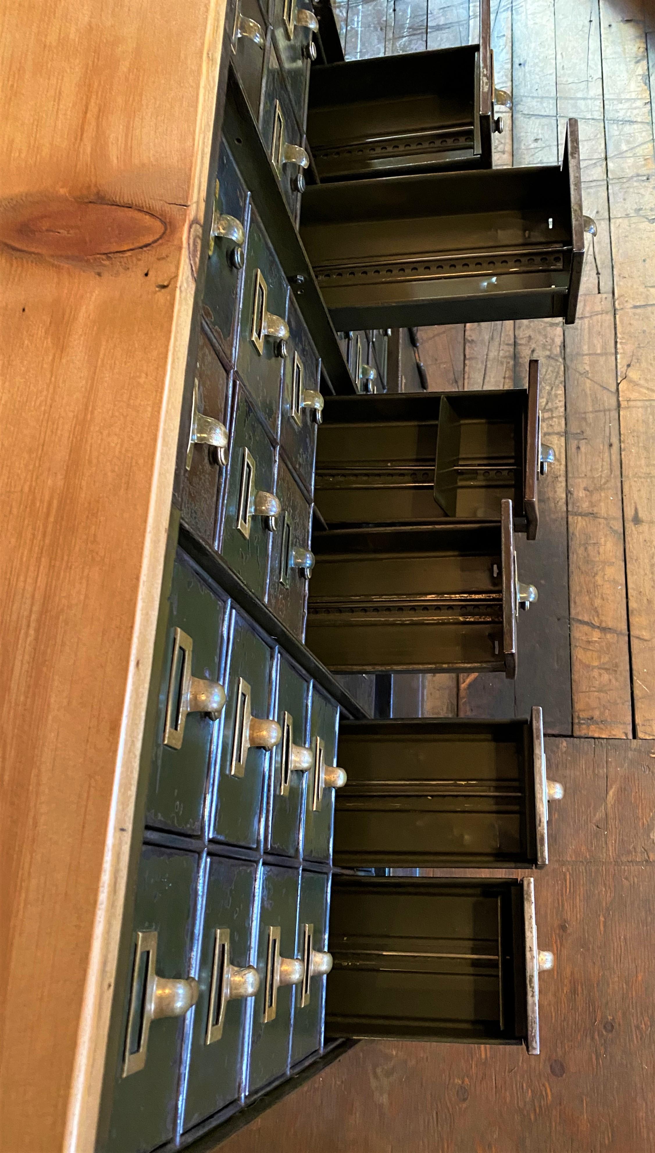 20th Century Vintage Industrial Multi Drawer Cabinet For Sale
