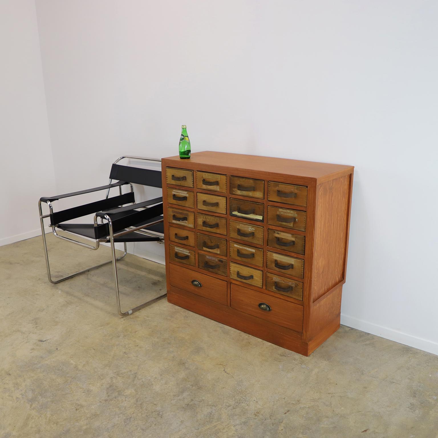Wood Vintage Industrial Multi-Drawer For Sale