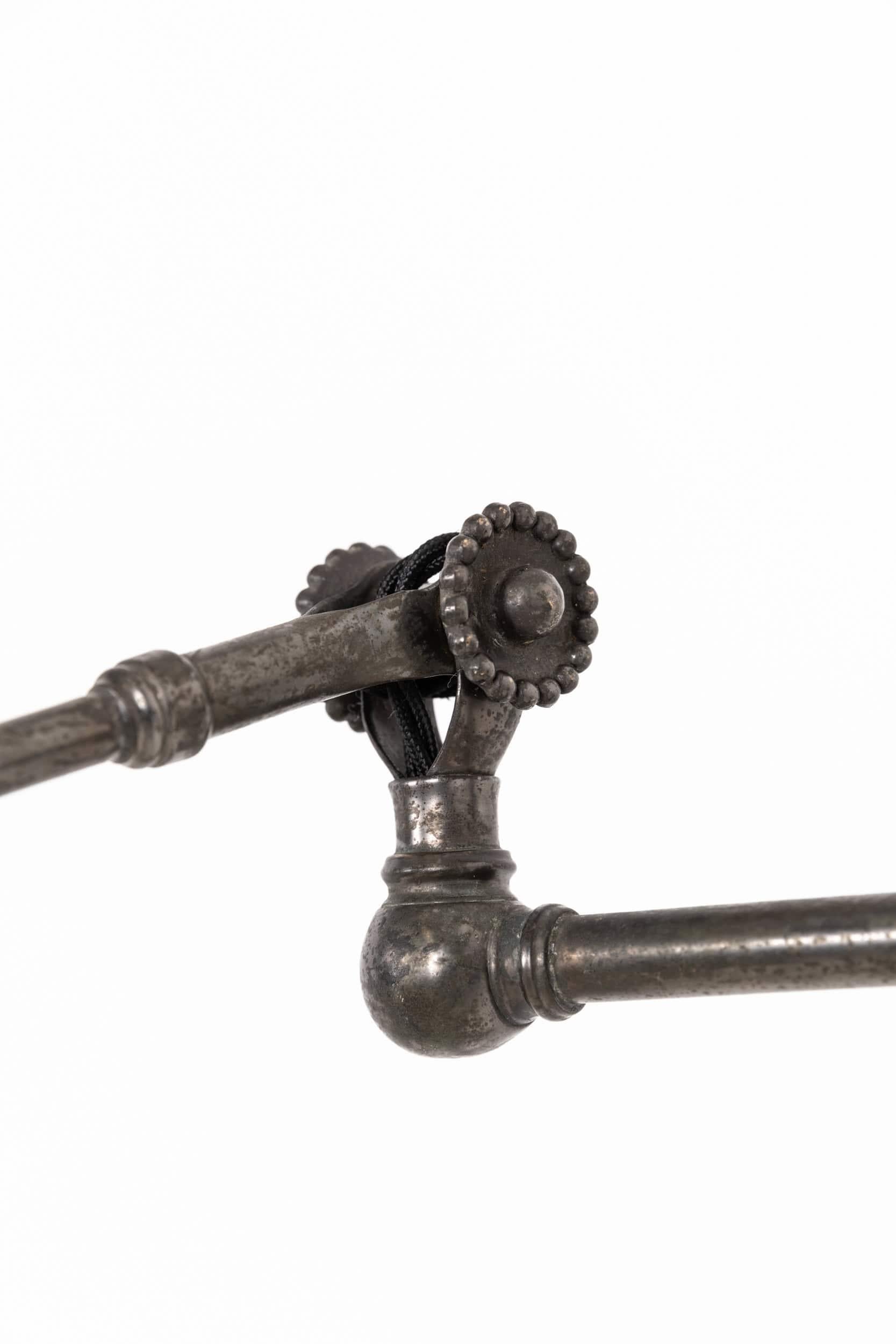 Plated Vintage Industrial Nickel Dugdills Machinist's Wall Desk Lamp Light, C.1920 For Sale