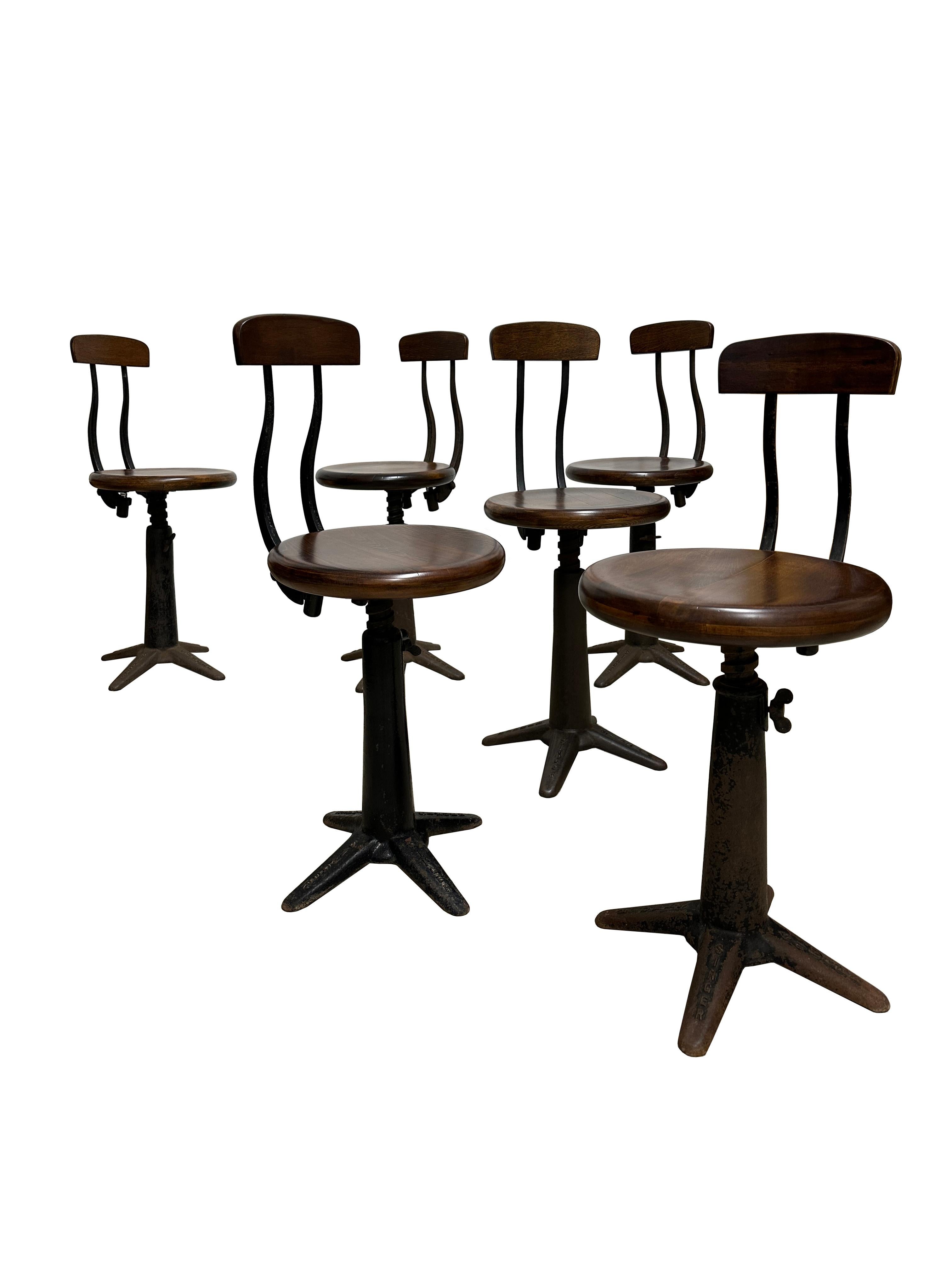 Ferro Vintage Industrial Original Singer Sewing Spring Back Factory Chairs Sedia Sgabello in vendita