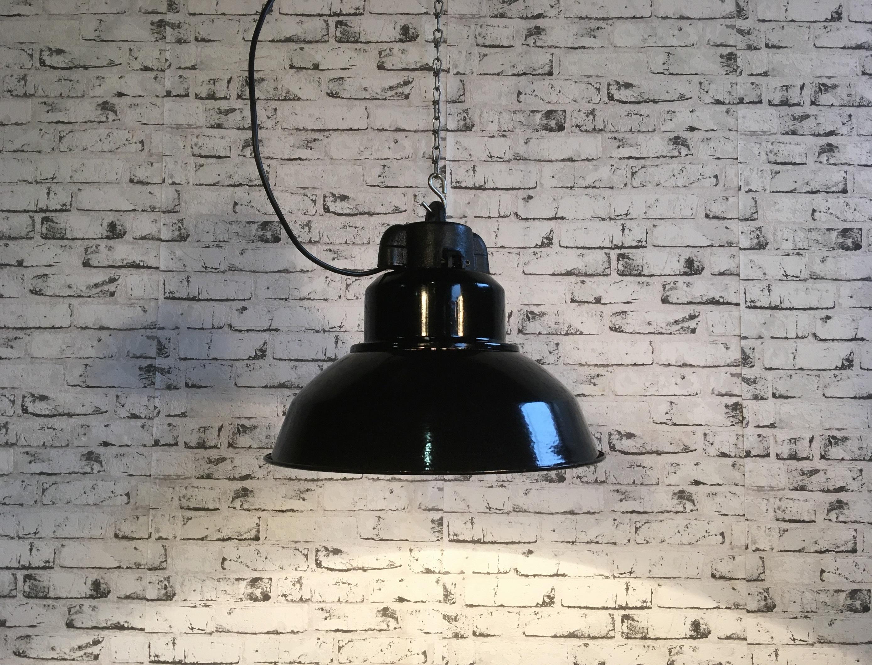 Czech Vintage Industrial Pendant Lamp For Sale