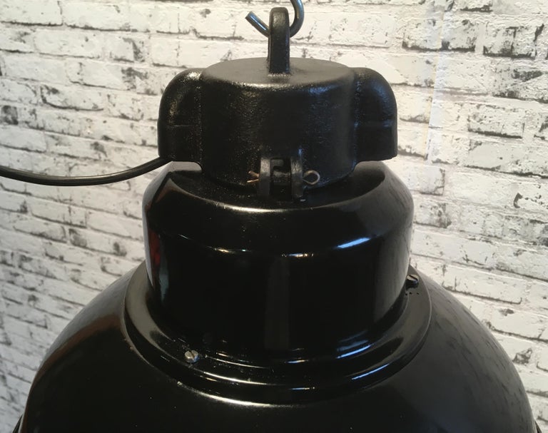 Enameled Vintage Industrial Pendant Lamp For Sale