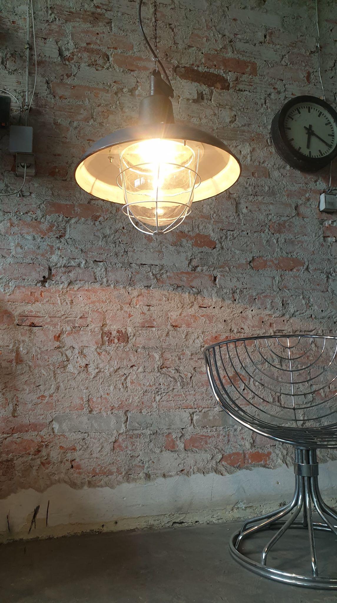 Mid-20th Century Vintage Industrial Pendant Lamp from Wilkasy A23, 1950s For Sale
