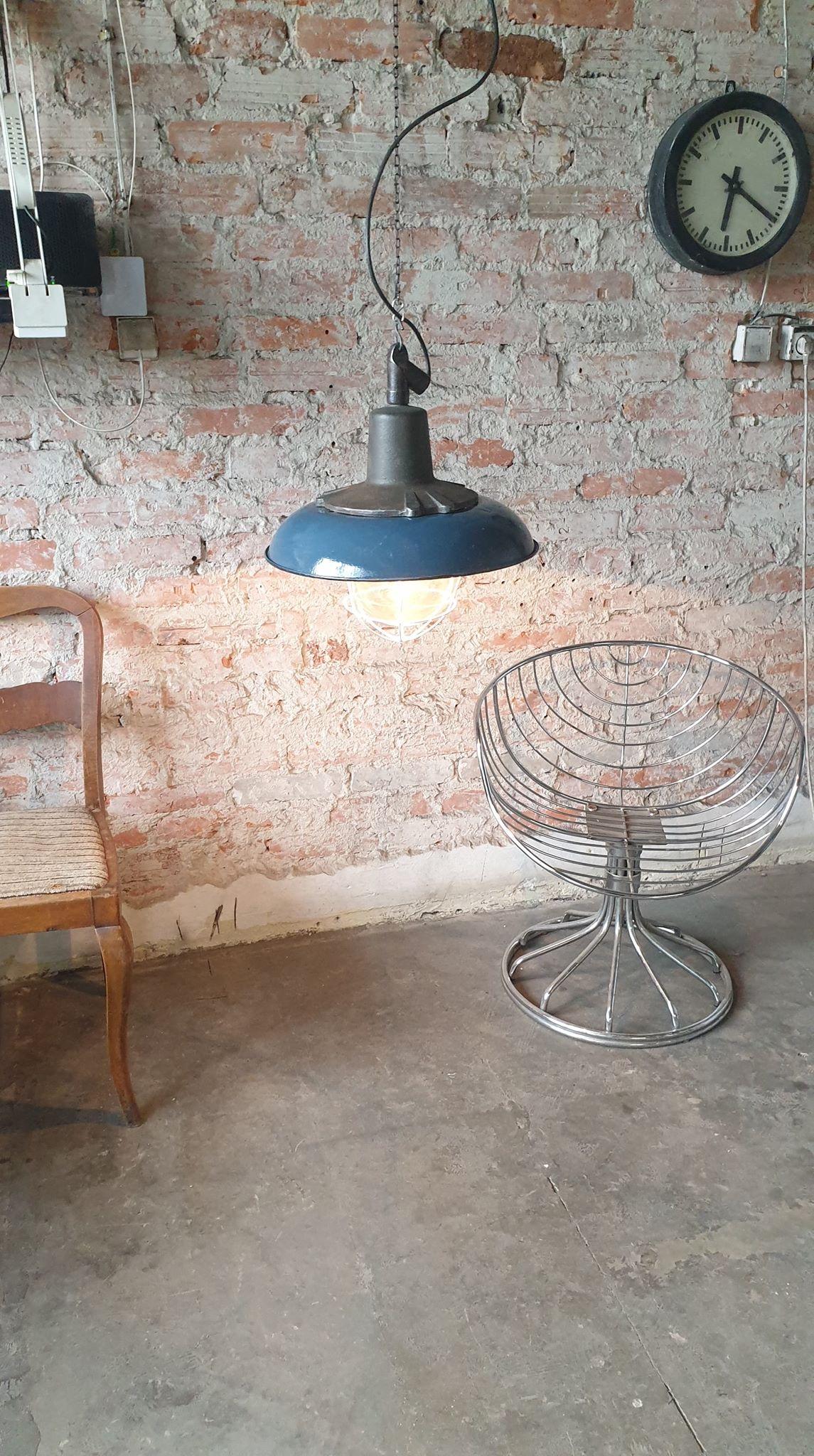 Vintage Industrial Pendant Lamp from Wilkasy A23, 1950s For Sale 1
