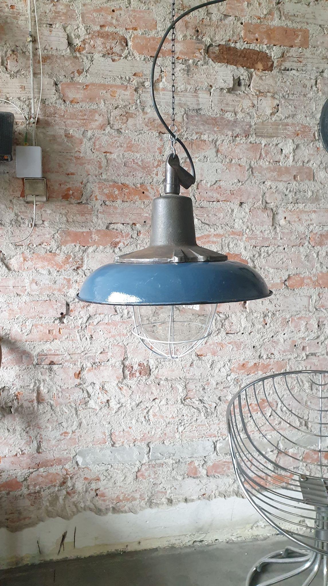 Vintage Industrial Pendant Lamp from Wilkasy A23, 1950s For Sale 2