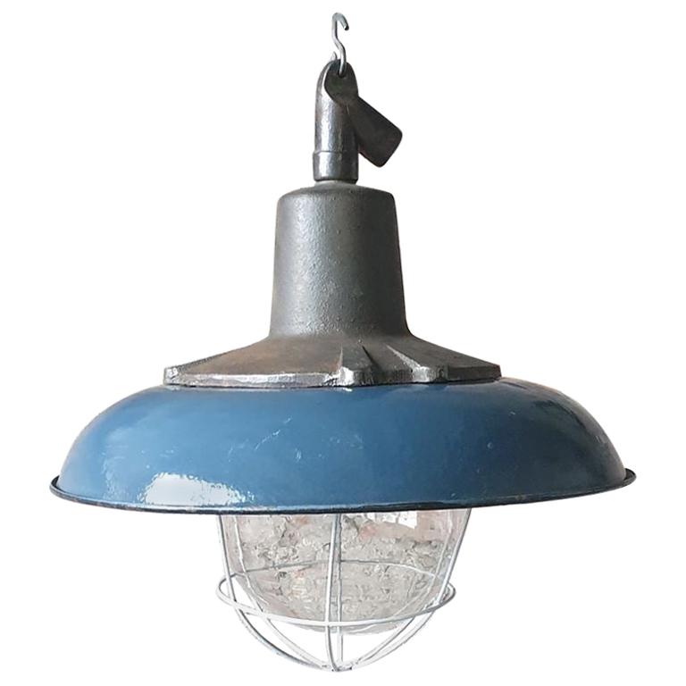 Vintage Industrial Pendant Lamp from Wilkasy A23, 1950s For Sale