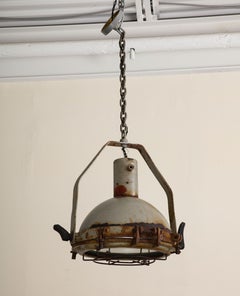Lampe à suspension industrielle vintage, c. 1950