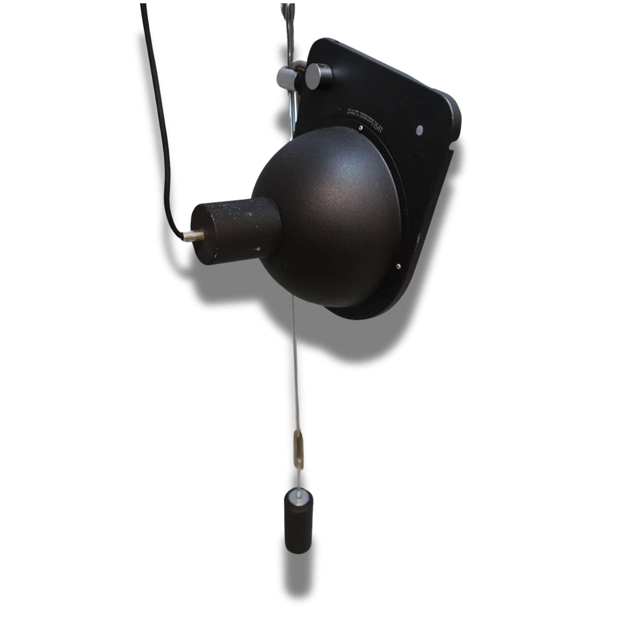 Italian Vintage Industrial pendant light chandelier by Grignani for Luci, Italy, 1970s For Sale