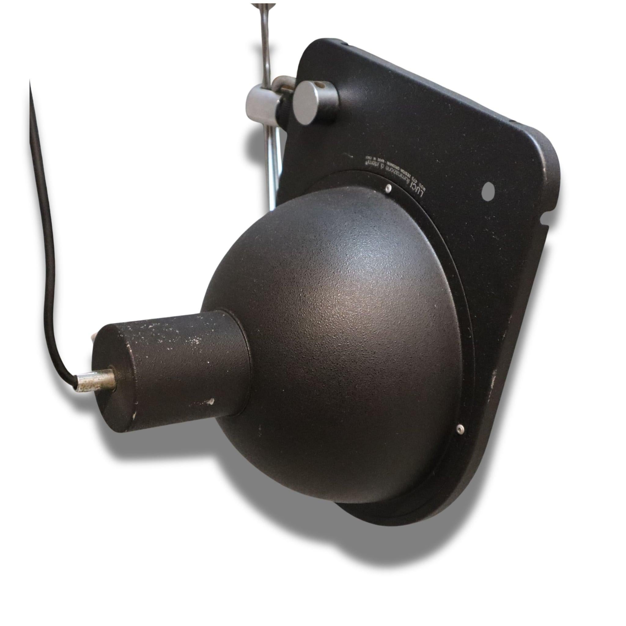 Metal Vintage Industrial pendant light chandelier by Grignani for Luci, Italy, 1970s For Sale