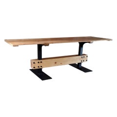 Vintage Industrial Pine Dining Table