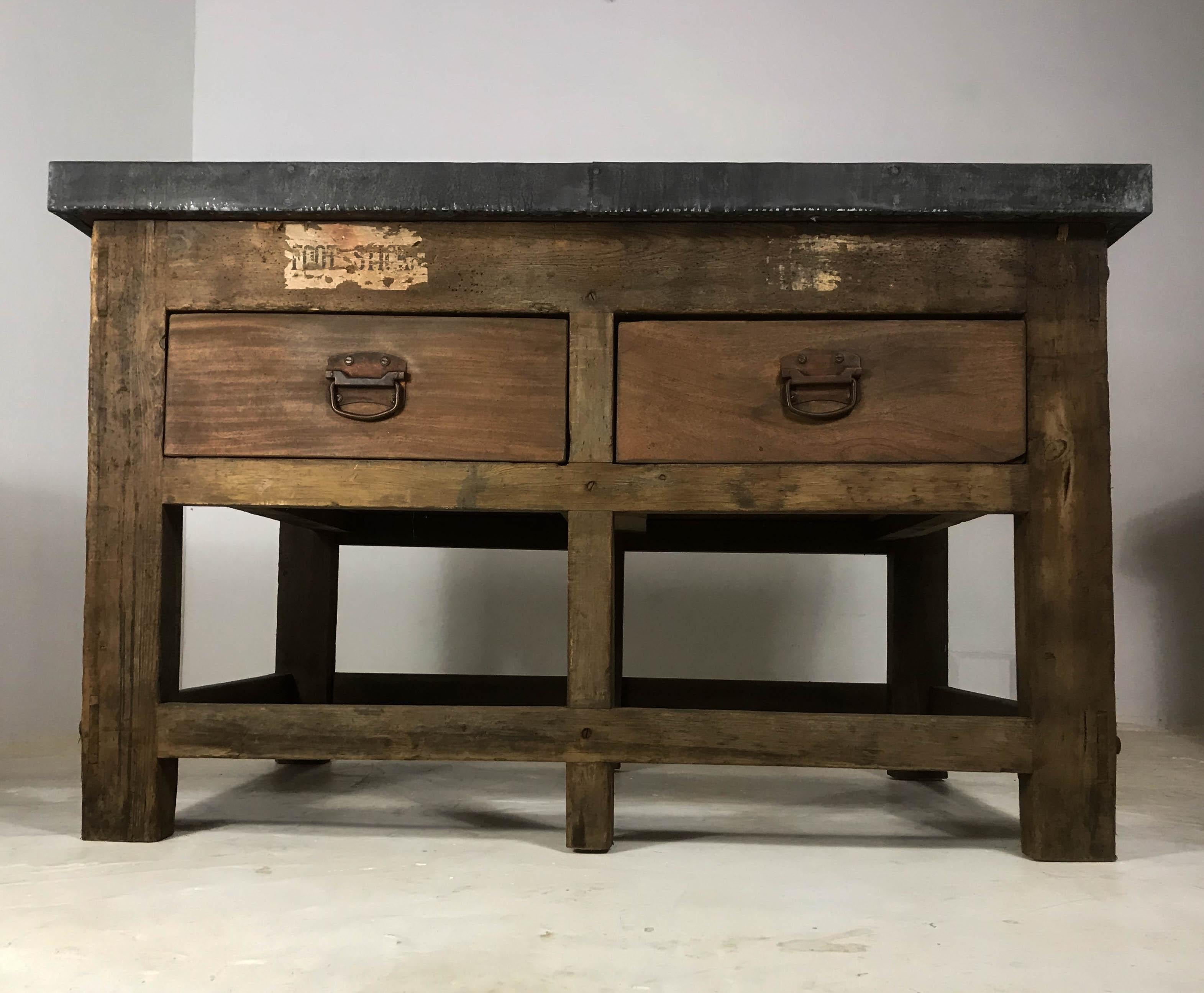 antique printers table