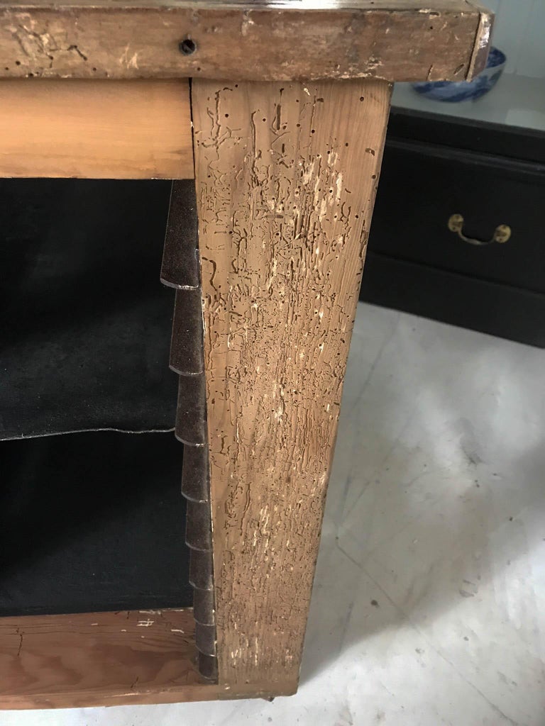Vintage Industrial Pine Sycamore Workbench Baker's Table 