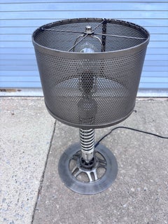 Vintage Industrial Piston Table Lamp, Hand-Crafted Aluminum, 1995