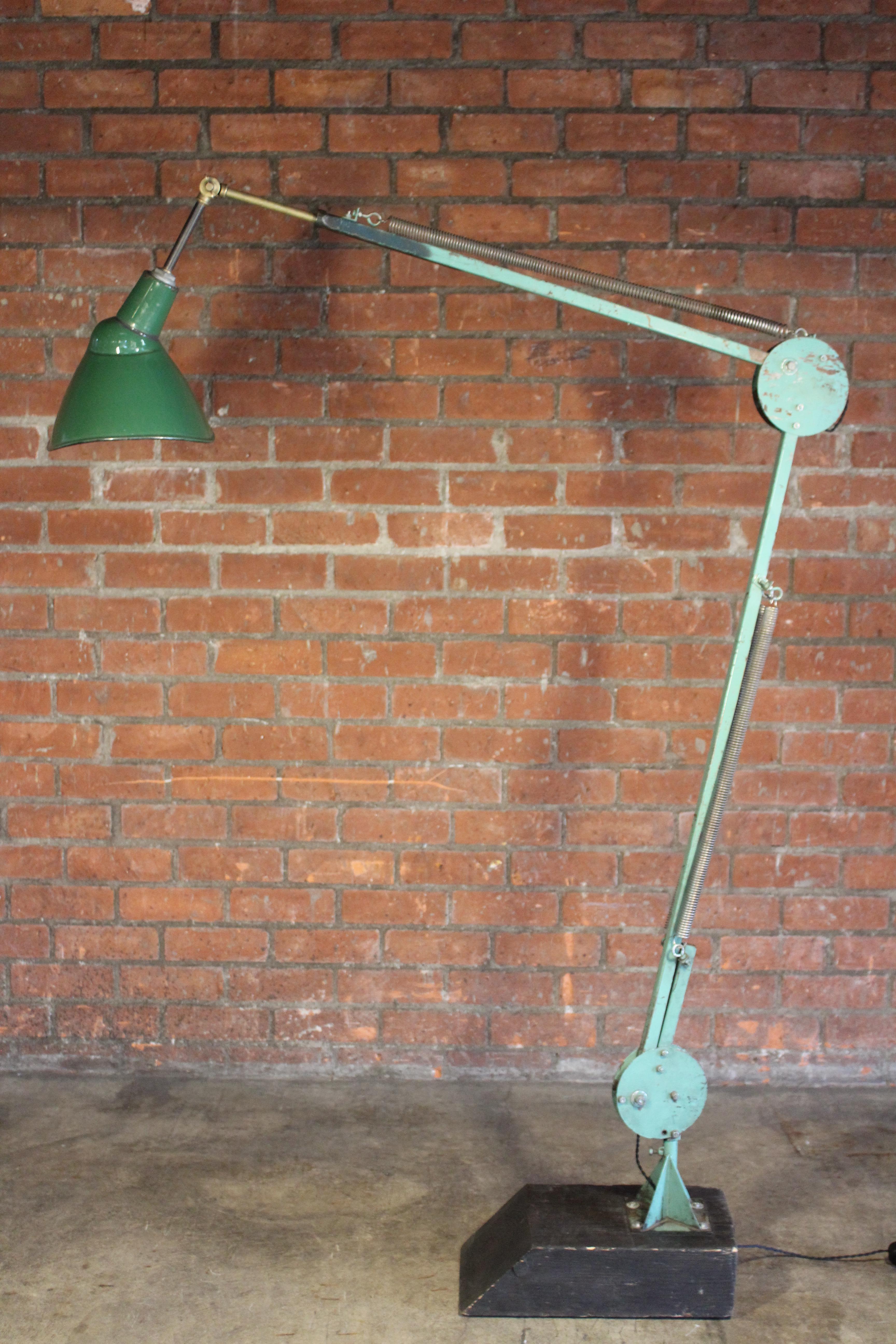 Vintage Industrial Pivoting Metal Floor Lamp For Sale 10