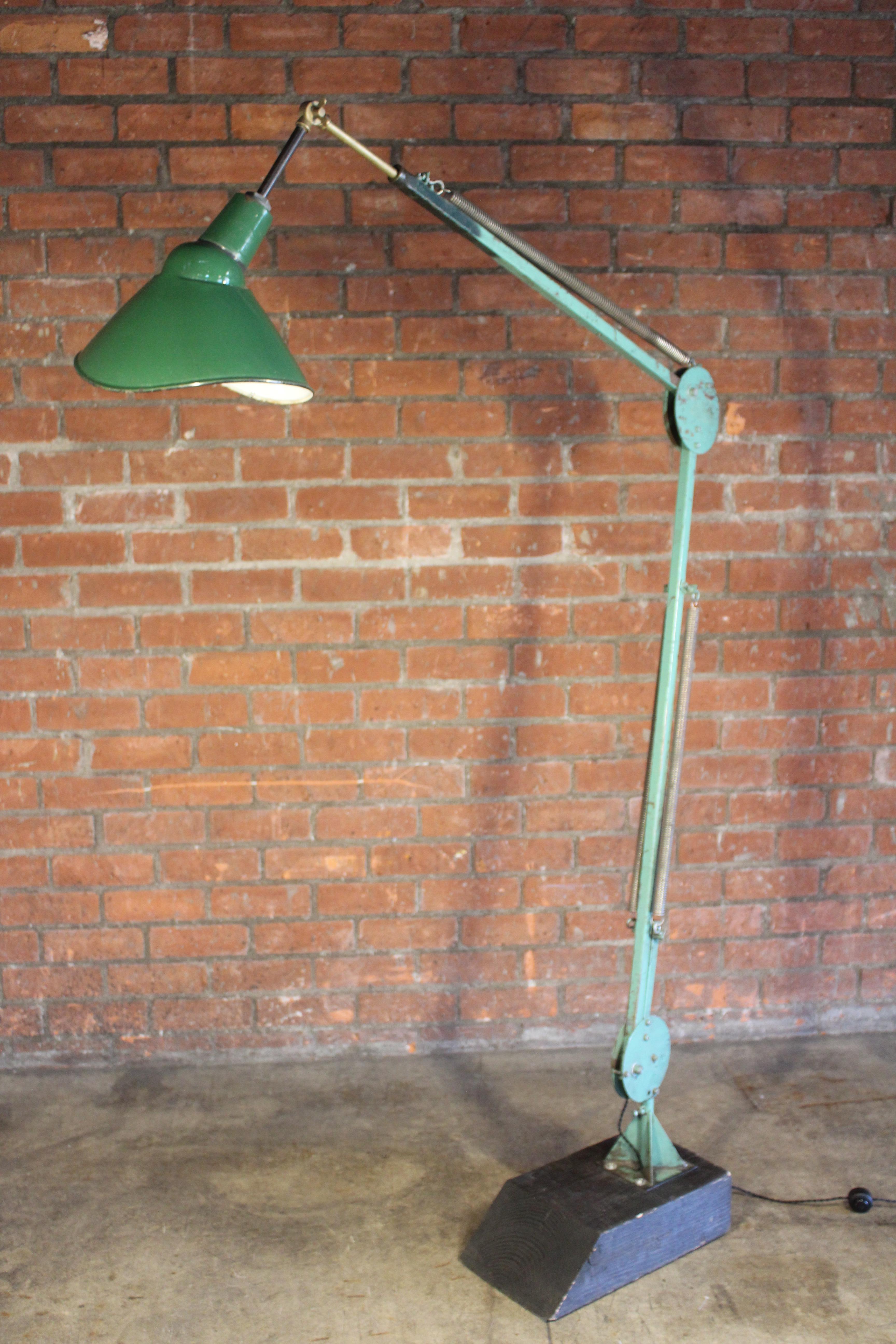 Vintage Industrial Pivoting Metal Floor Lamp For Sale 11