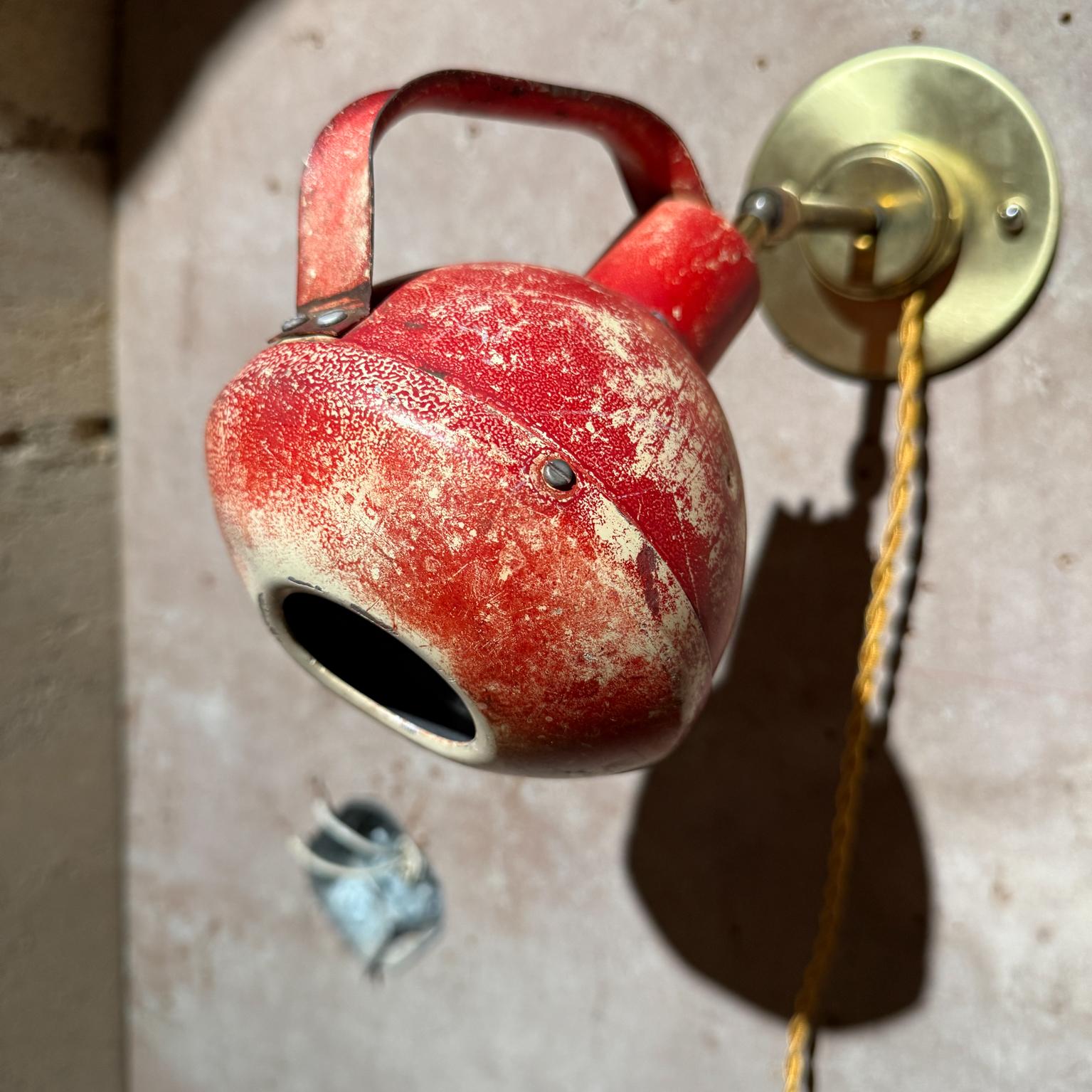 Mid-Century Modern Vintage Industrial Red Wall Lamp Sconce USA For Sale