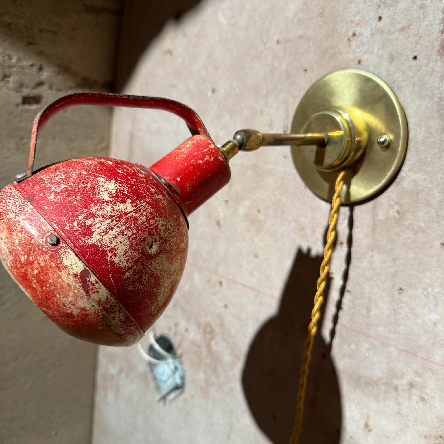 American Vintage Industrial Red Wall Lamp Sconce USA For Sale