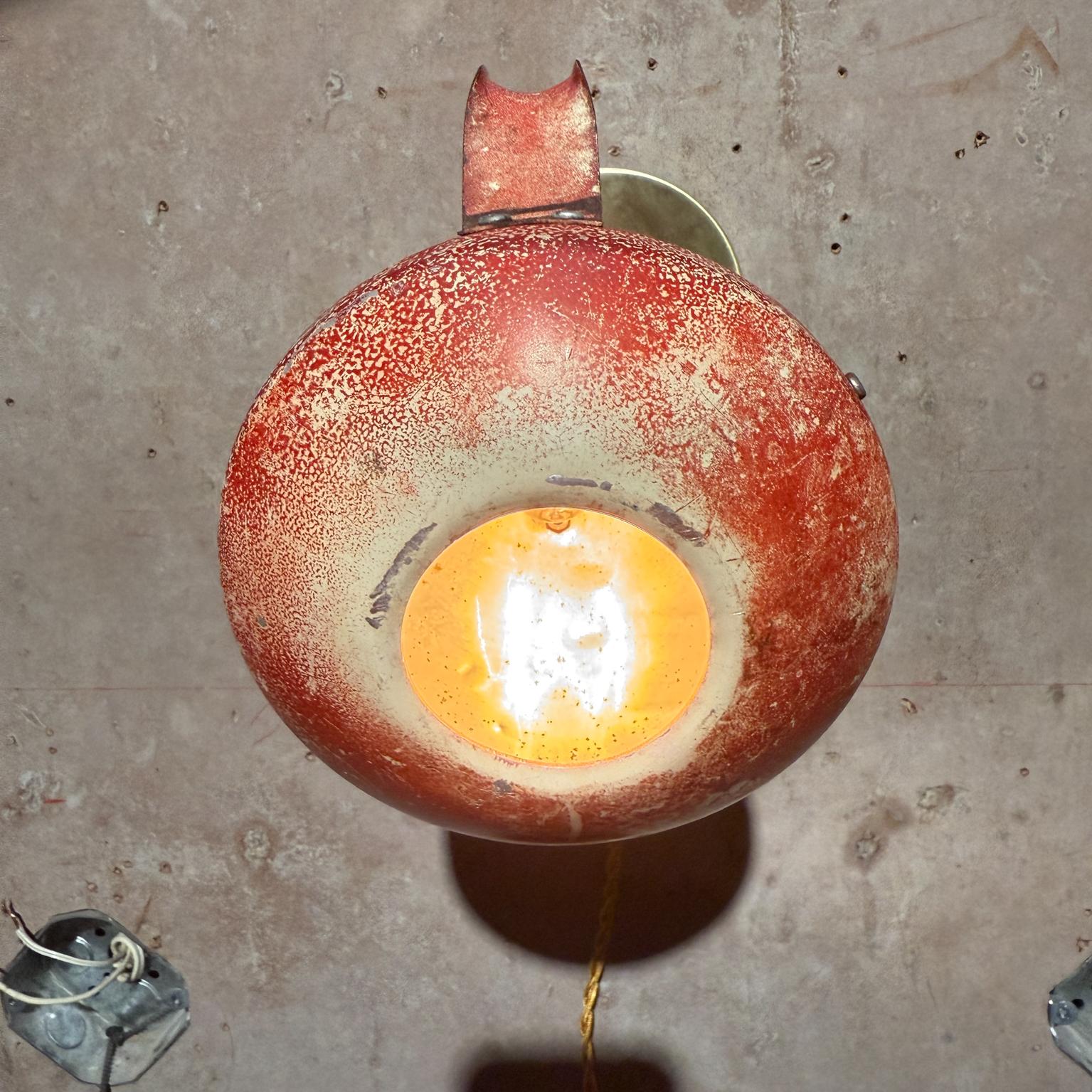 Mid-20th Century Vintage Industrial Red Wall Lamp Sconce USA For Sale