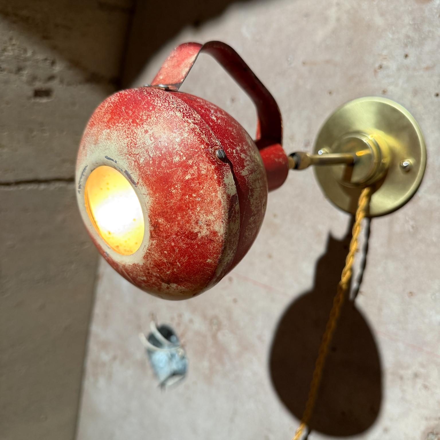 Aluminum Vintage Industrial Red Wall Lamp Sconce USA For Sale