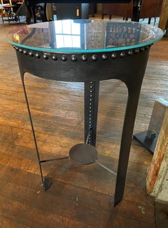 Vintage Industrial Riveted Tank Table #1