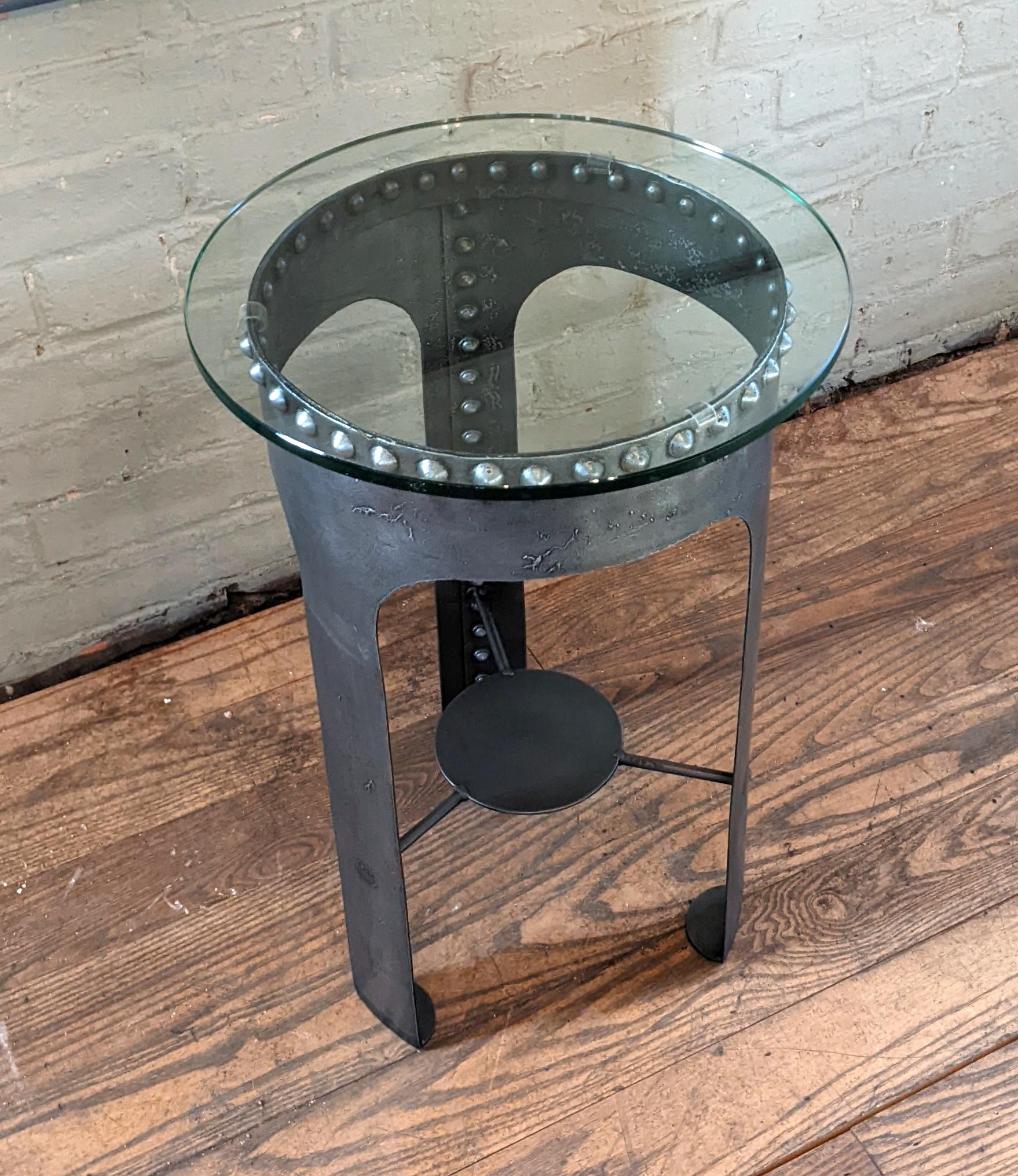 20th Century Vintage Industrial Riveted Tank Table For Sale
