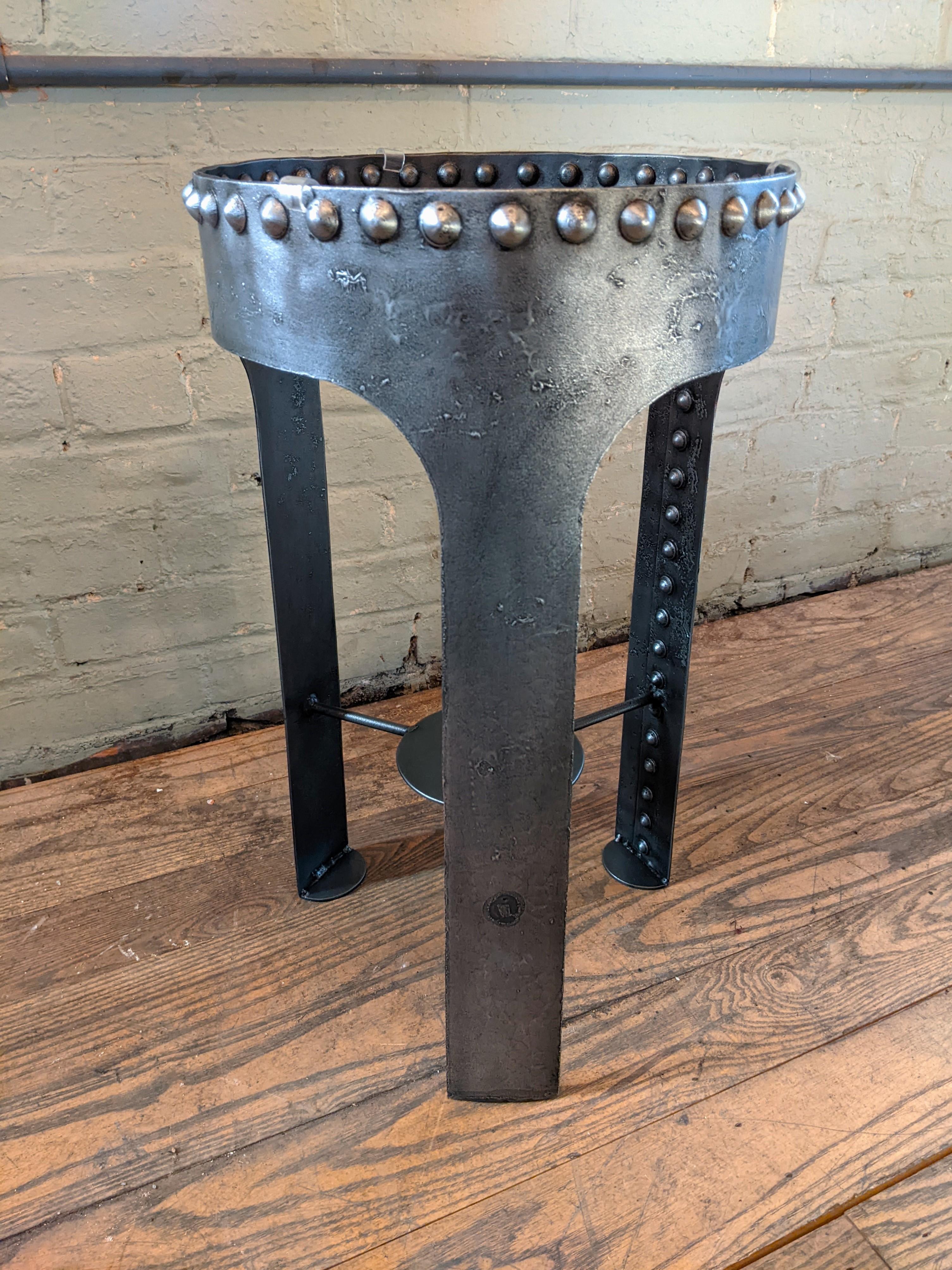 Vintage Industrial Riveted Tank Table For Sale 2