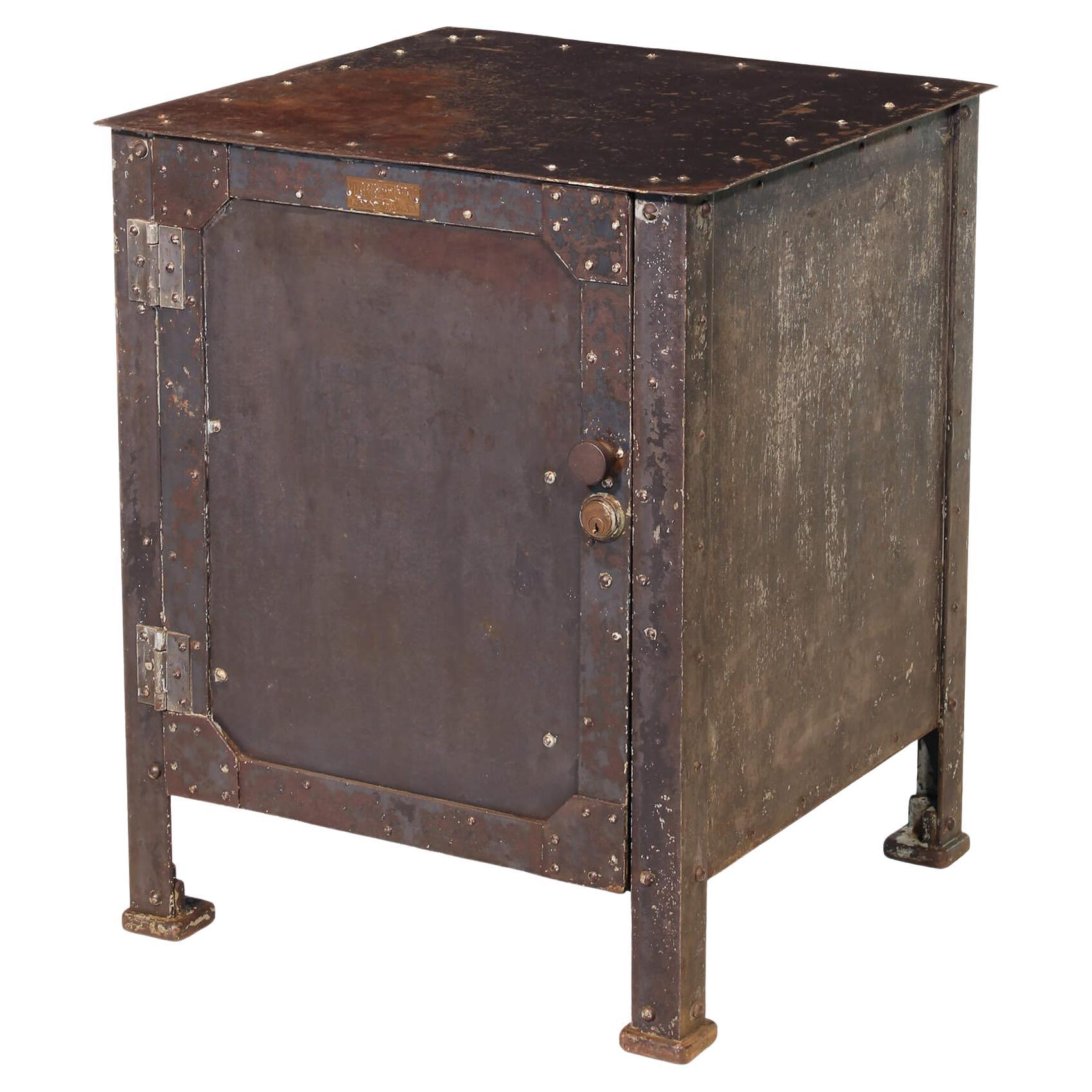 Vintage Industrial Riveted "Textile Machine Works" Cabinet