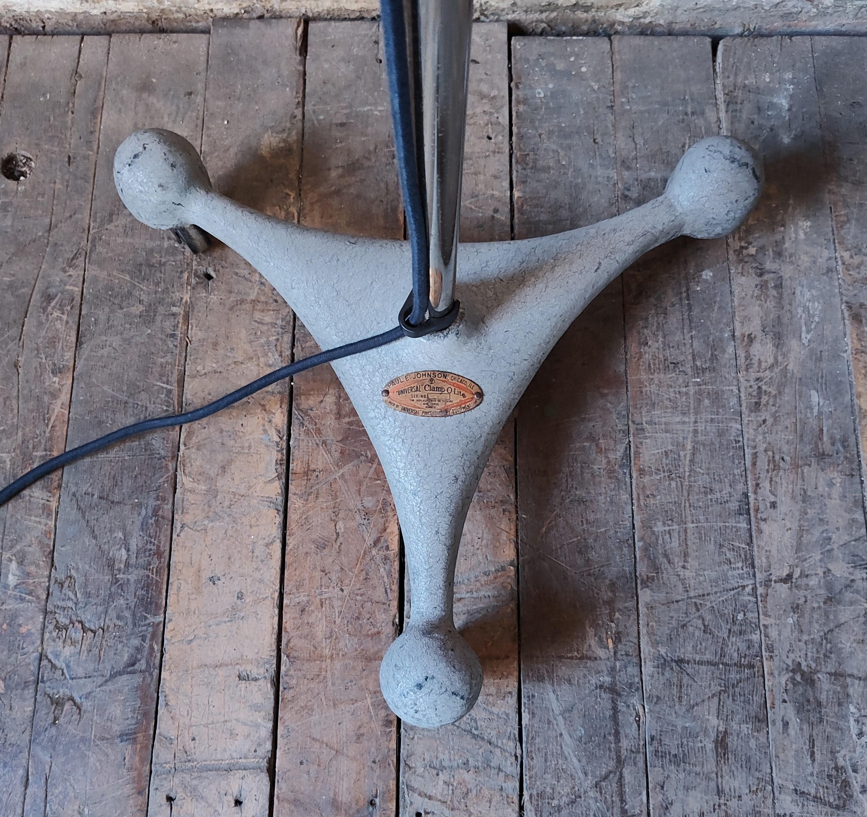 Vintage Industrial Rolling Medical Floor Lamp For Sale 10