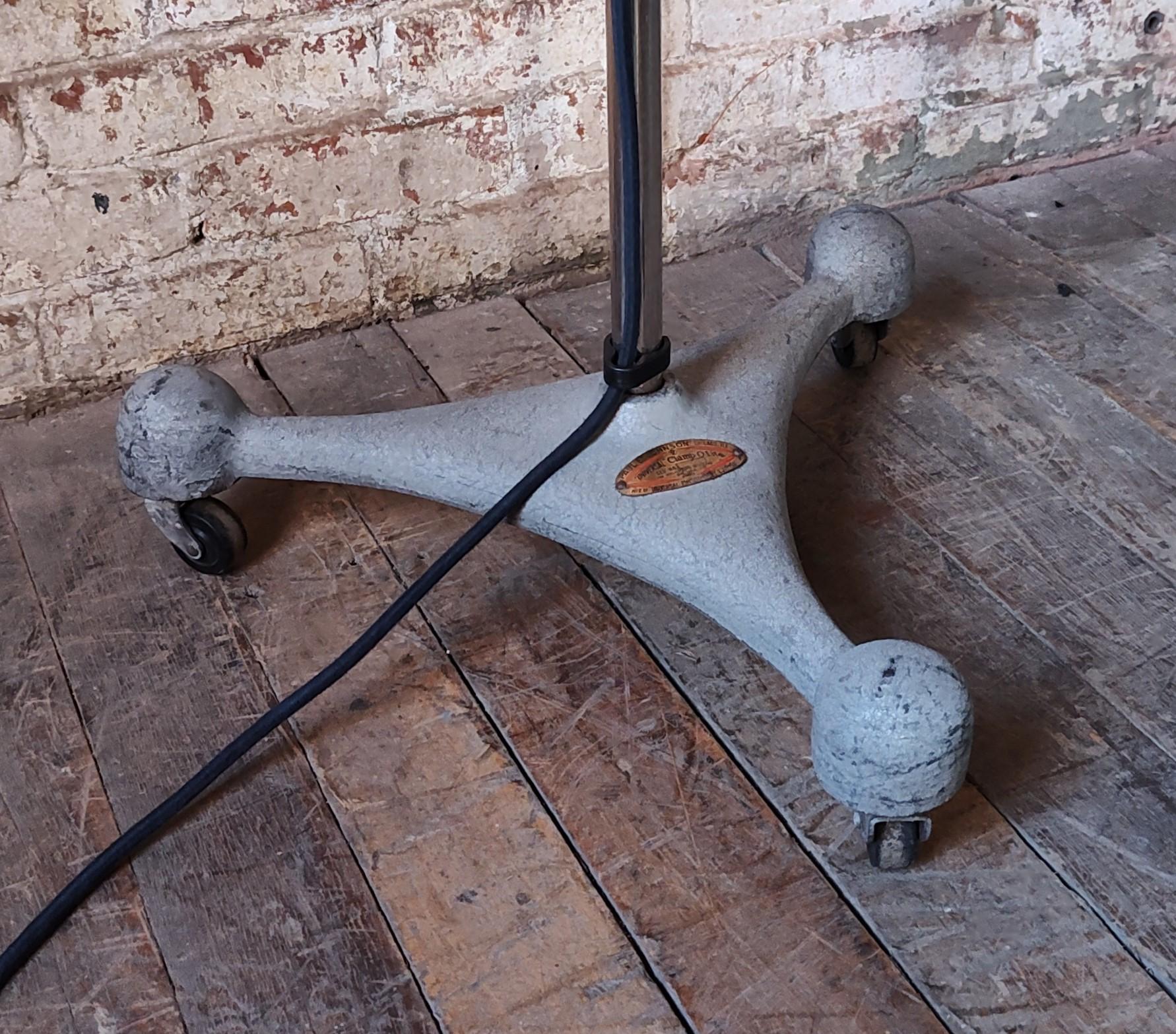 Vintage Industrial Rolling Medical Floor Lamp For Sale 11