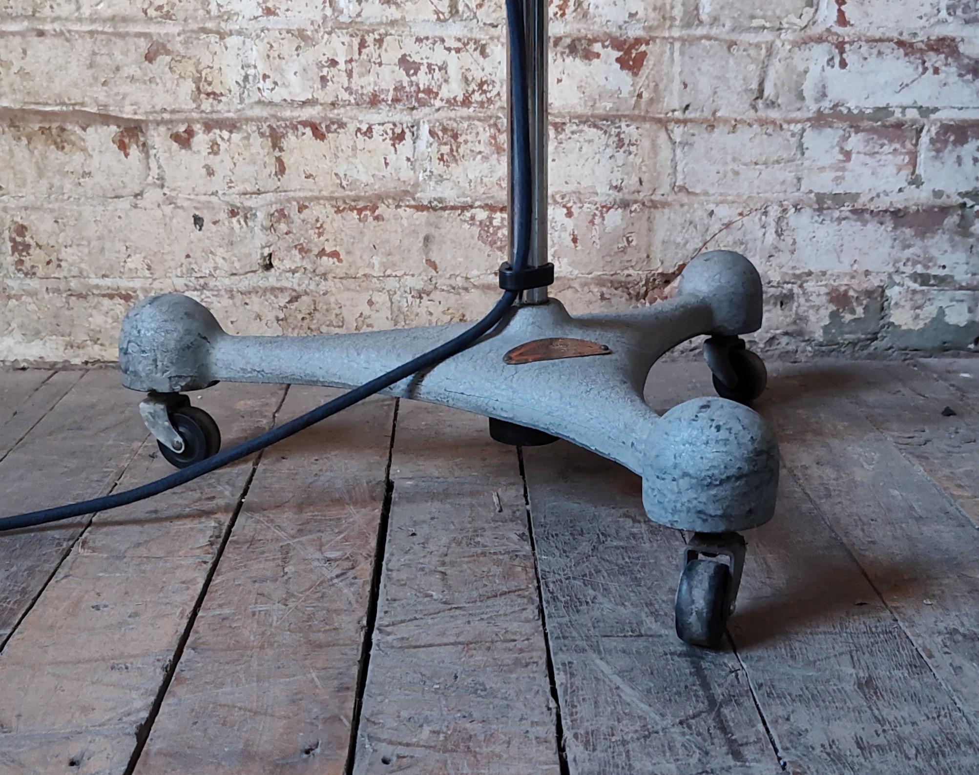Vintage Industrial Rolling Medical Floor Lamp For Sale 12