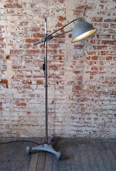 Vintage Industrial Rolling Medical Floor Lamp