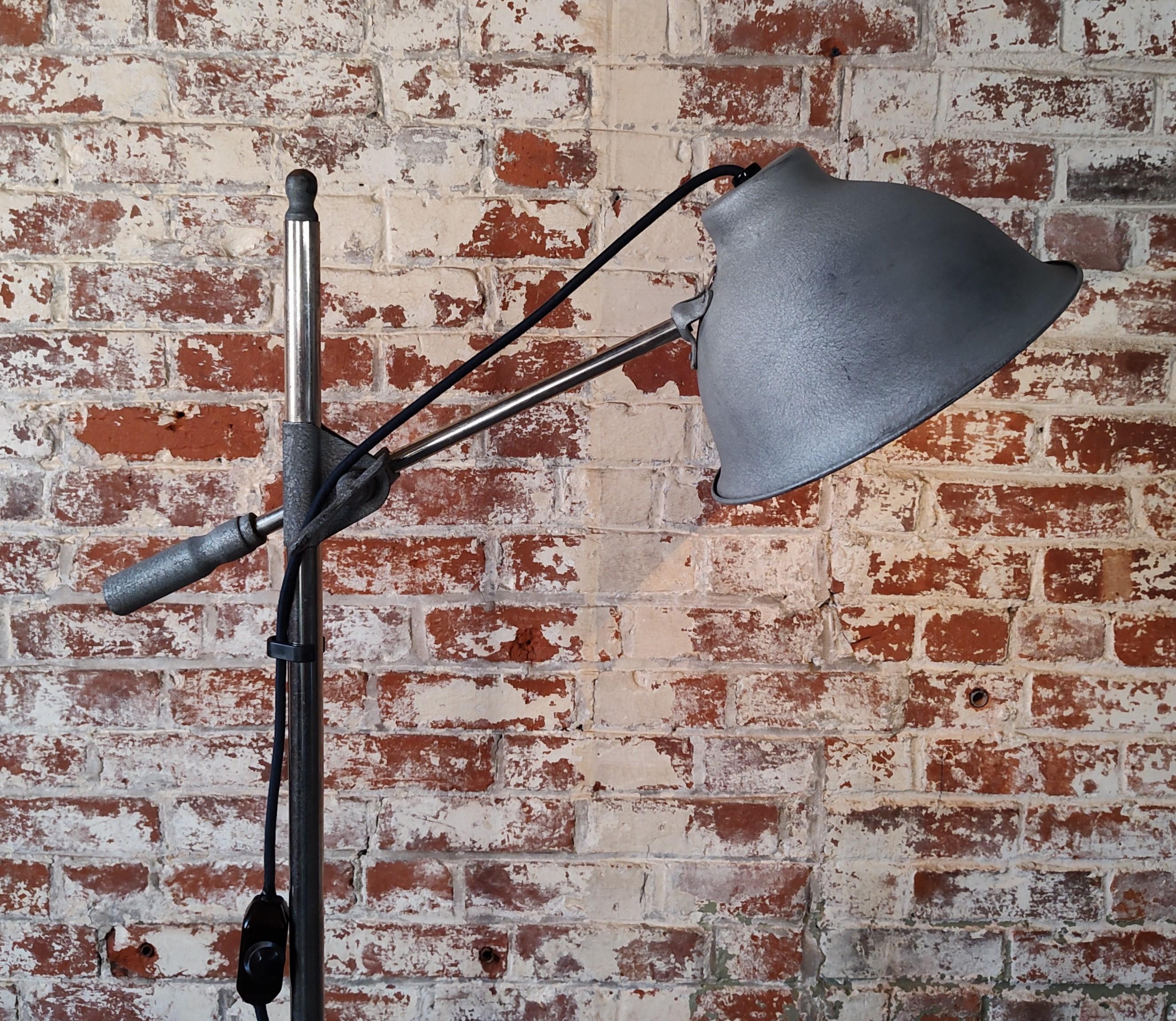 Vintage Industrial Rolling Medical Floor Lamp For Sale 2