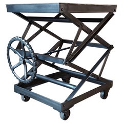 Vintage Industrial Rolling Scissor Lift