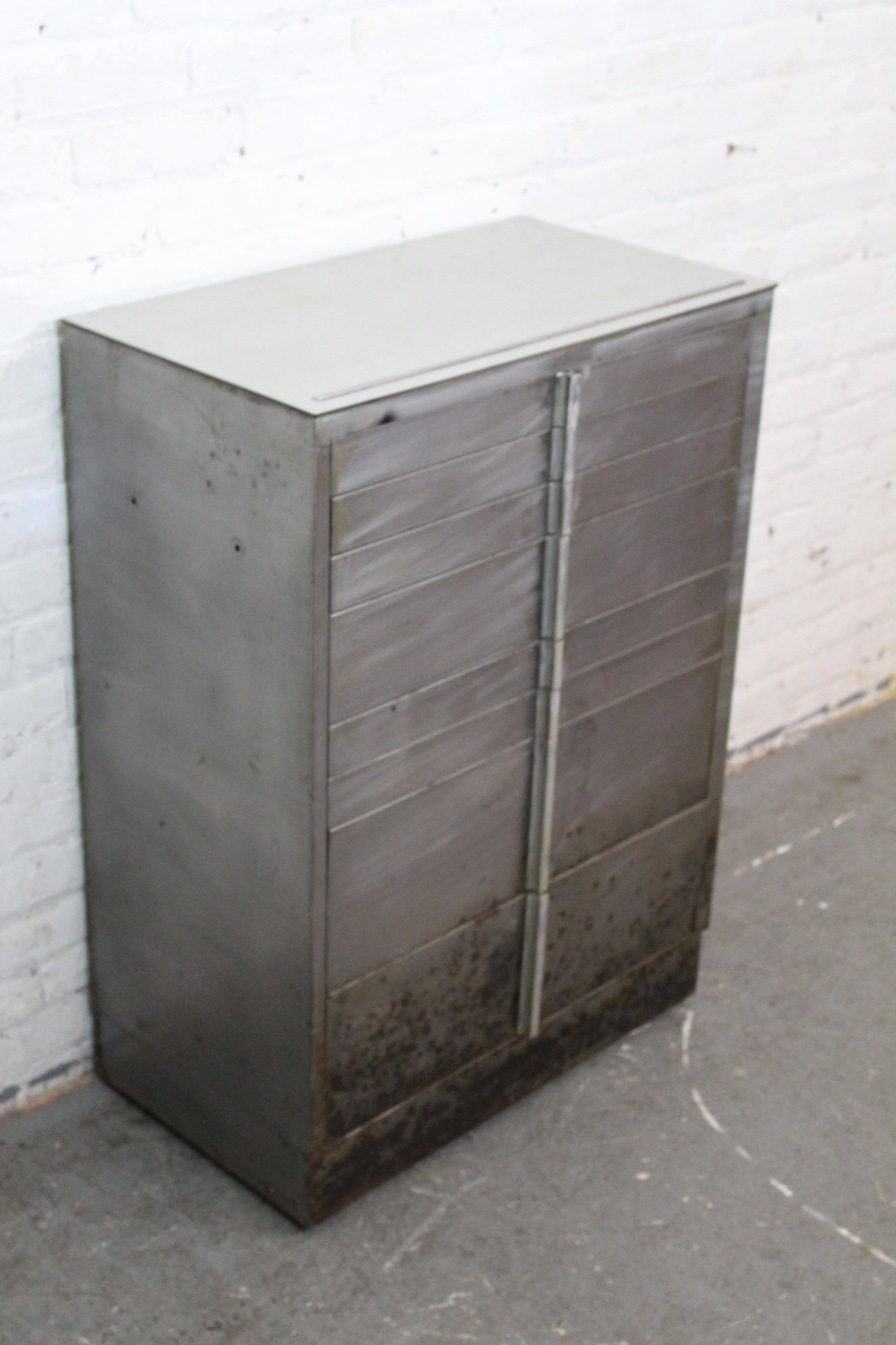 Painted Vintage Industrial Rolling Surgical Chest by Hamilton MFG.