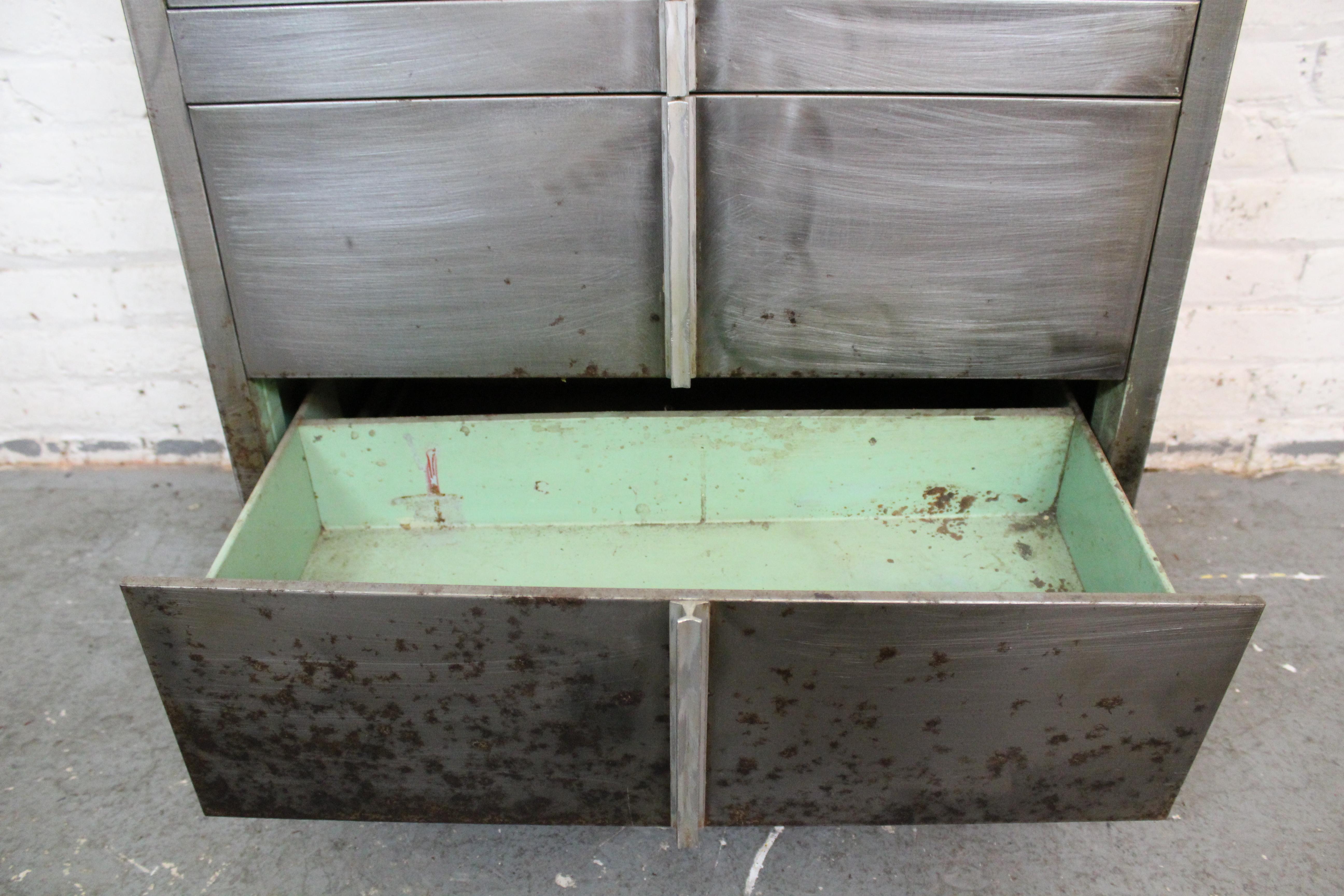 Metal Vintage Industrial Rolling Surgical Chest by Hamilton MFG.