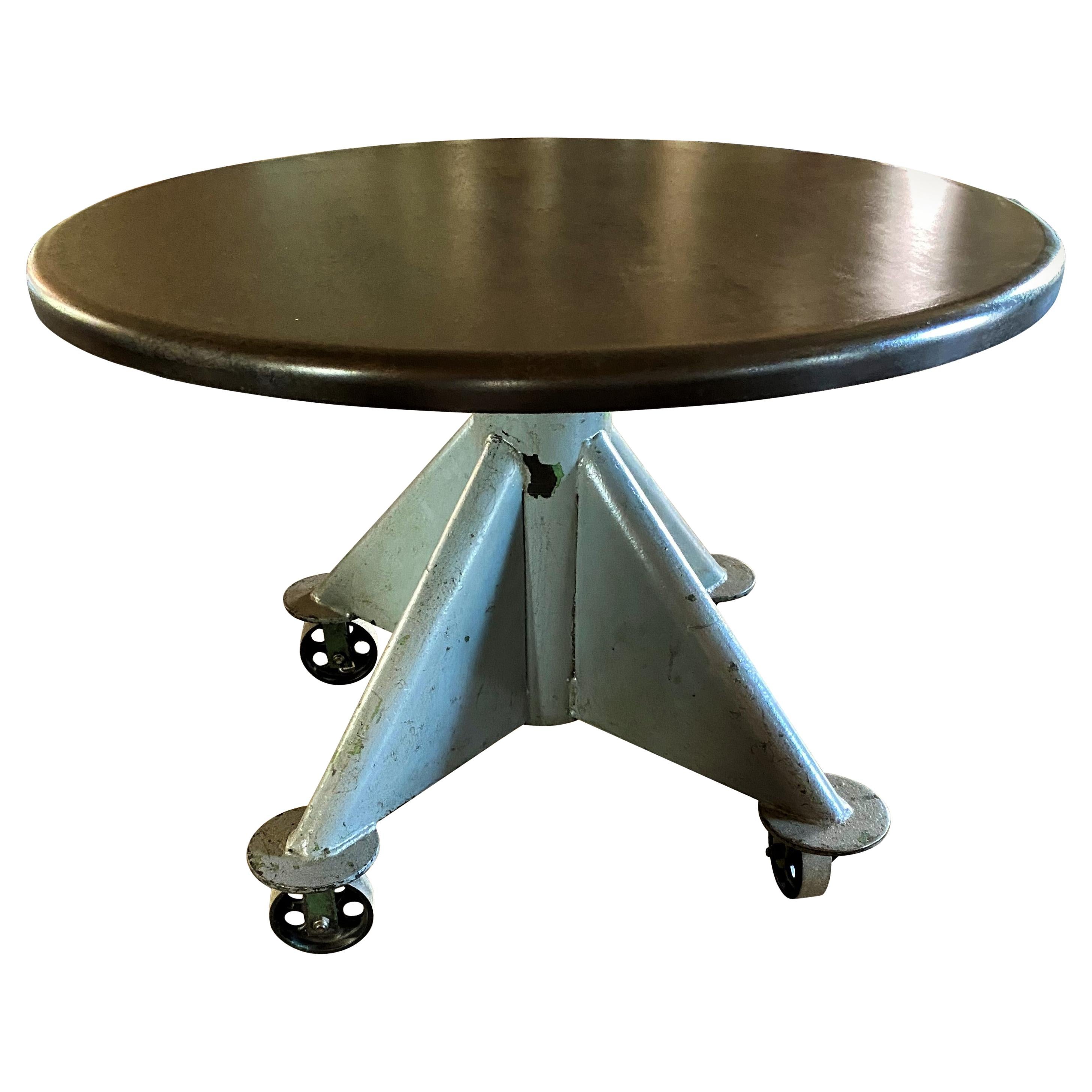 Vintage Industrial Round Dining Table