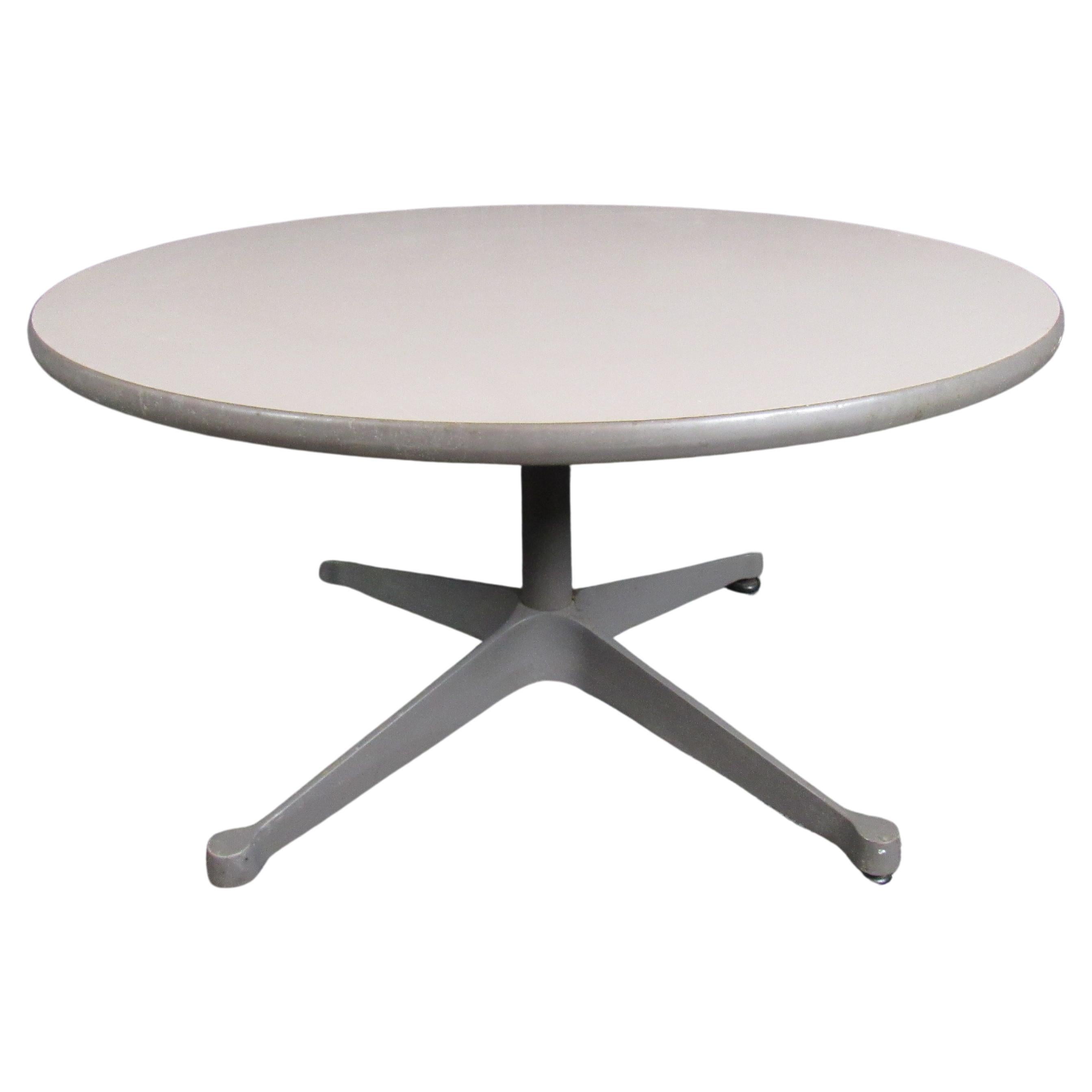 Vintage Industrial Round Grey Table For Sale