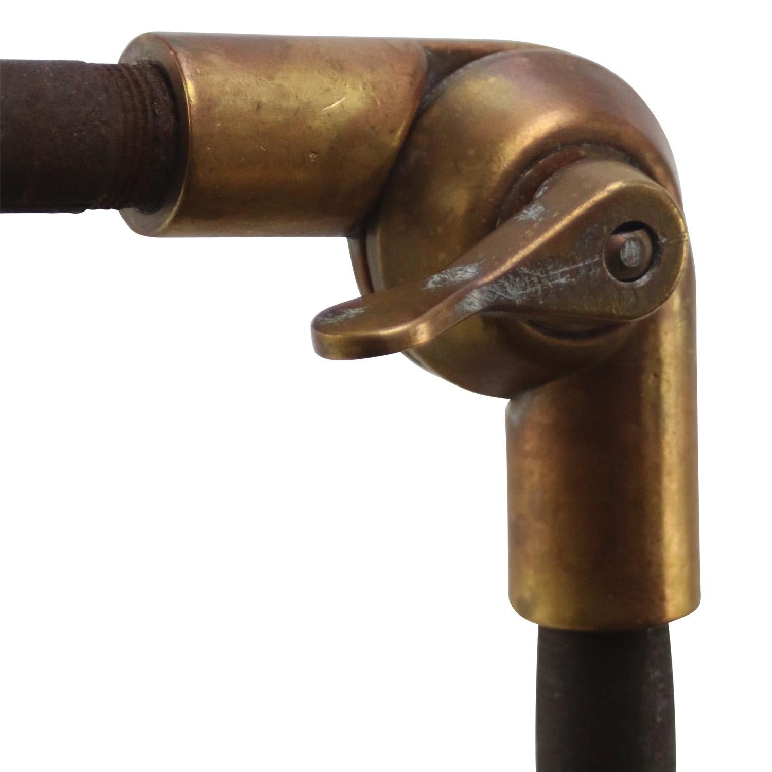 English Vintage Industrial Rust Cast Iron Brass Scone Wall Light