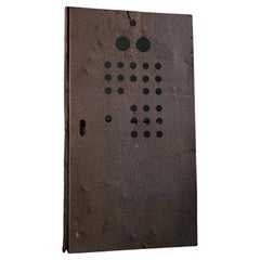 Japanese vintage industrial rusty iron wall decor - wabi sabi objet d'art