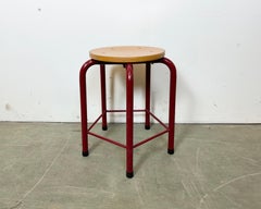 Vintage Industrial School Stool, 1970s