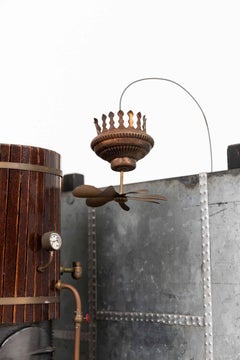 Maqueta vintage de estilo industrial de un horno de taller de fábrica, construida desde cero, hacia 1940