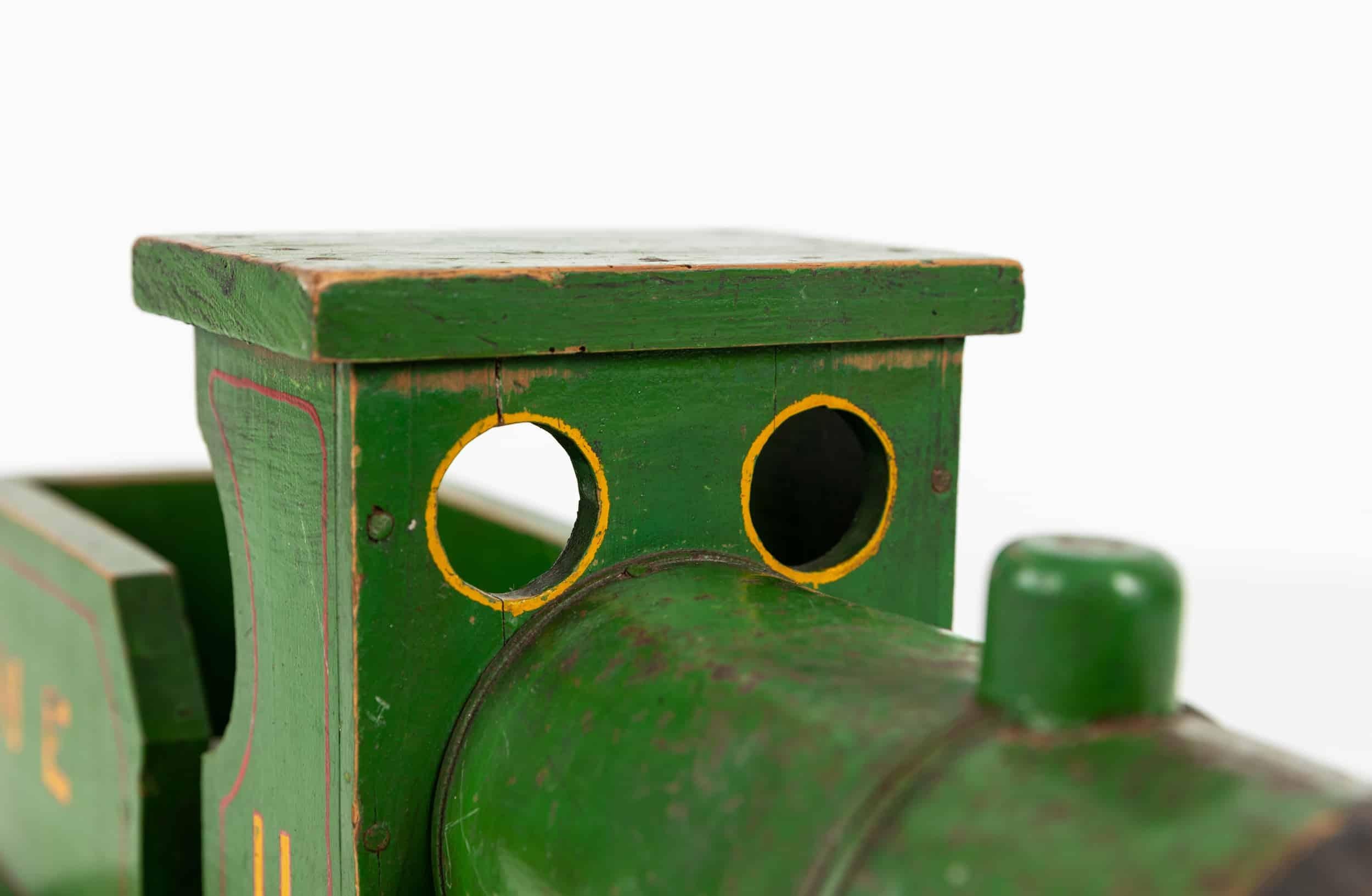 Wood Vintage Industrial Scratch Built Railway Toy Steam Train Model. C.1940 For Sale