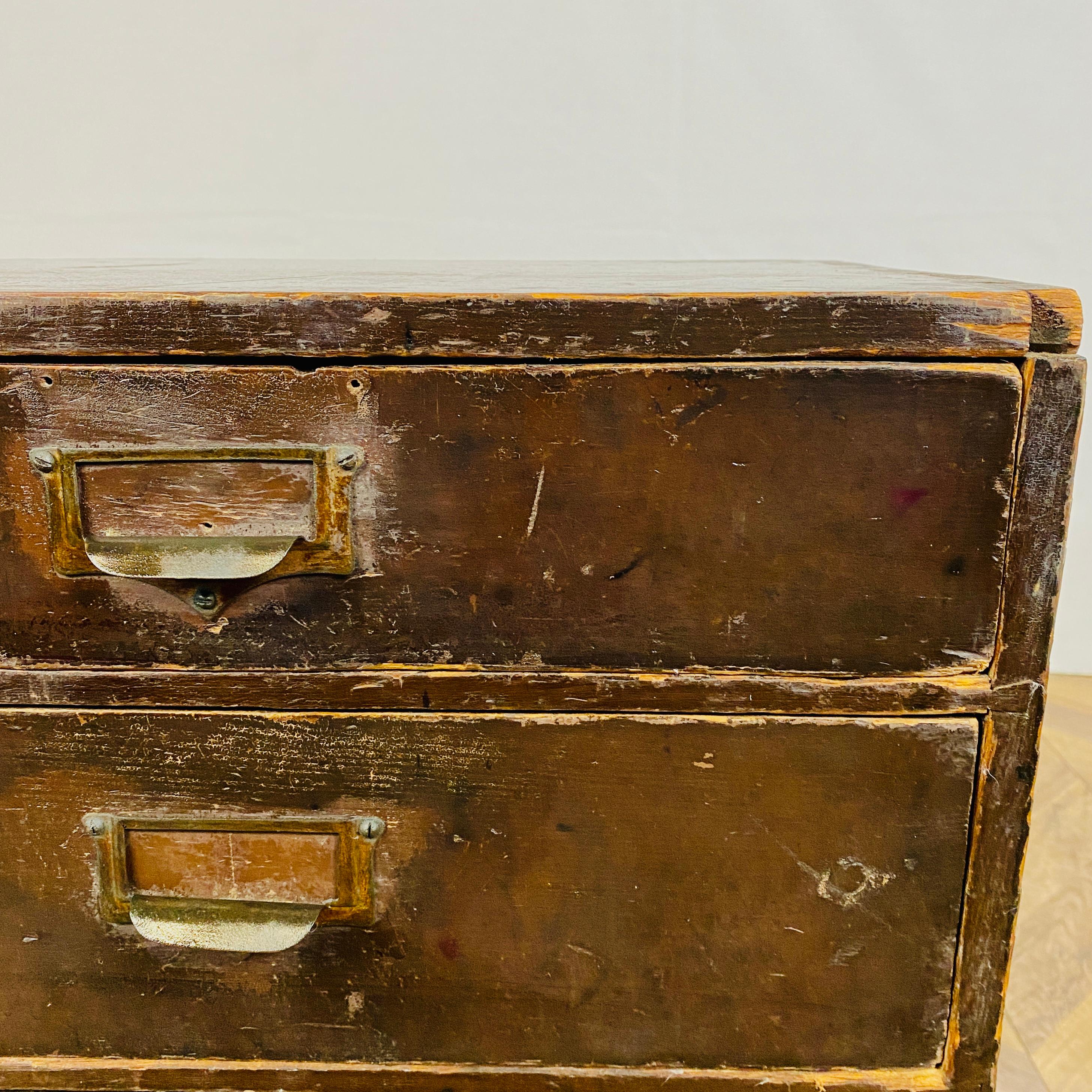 Vintage Industrial Small Pine Drawers, 1920s For Sale 6