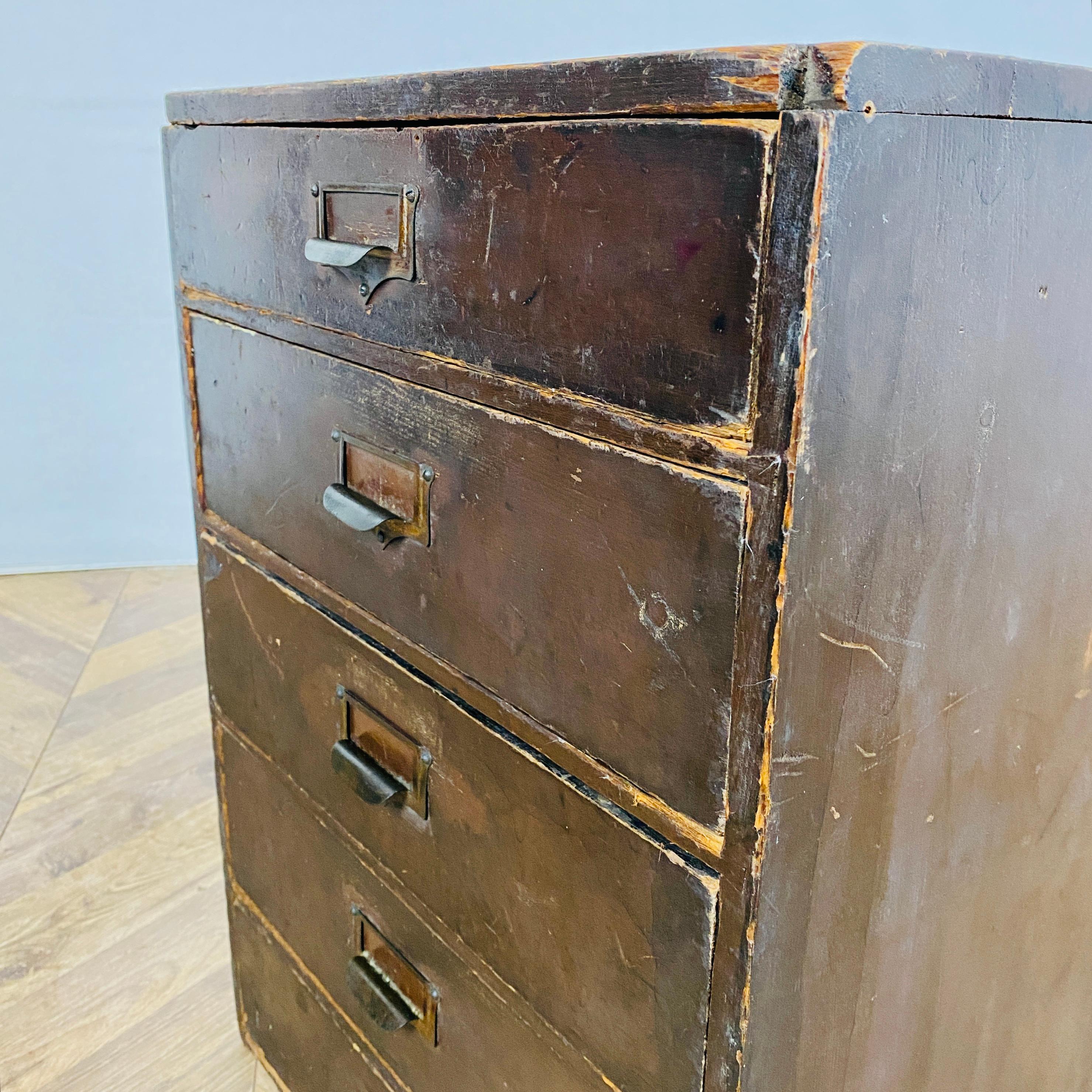 Vintage Industrial Small Pine Drawers, 1920s For Sale 12